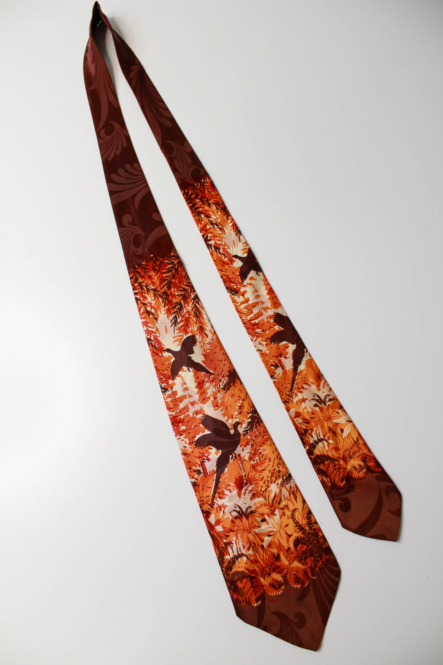 1940s Flying Birds Rayon Necktie