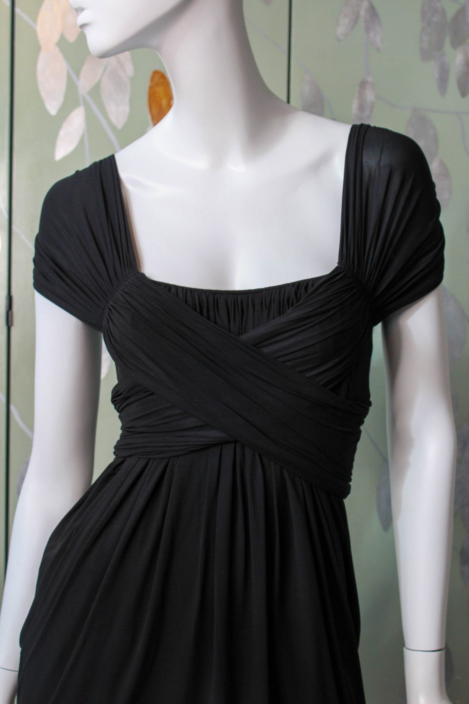 2000s Donna Karan DKNY Black Draped Dress, XS/Small Ian Drummond Vintage 2000s Donna Karan DKNY Black Draped Dress, XS/Small Ian Drummond Vintage