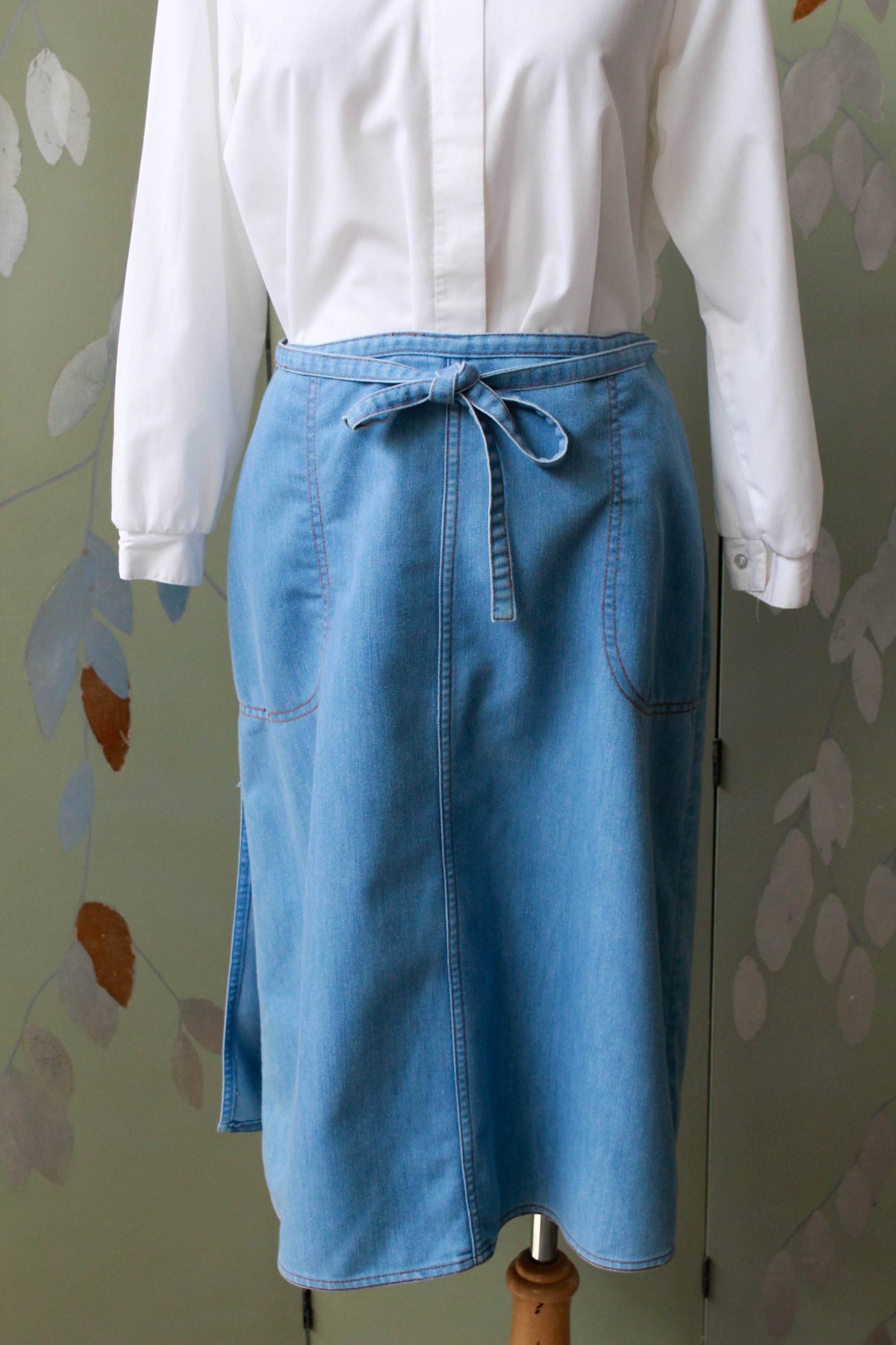 Vintage denim outlet wrap skirt