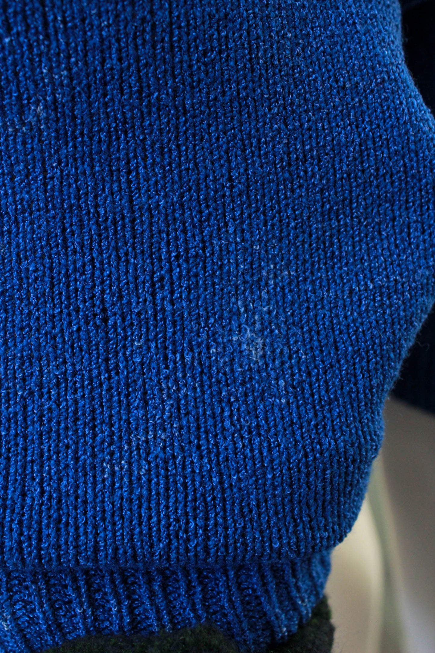 Blue Knit Short Sleeve Cardigan, Medium