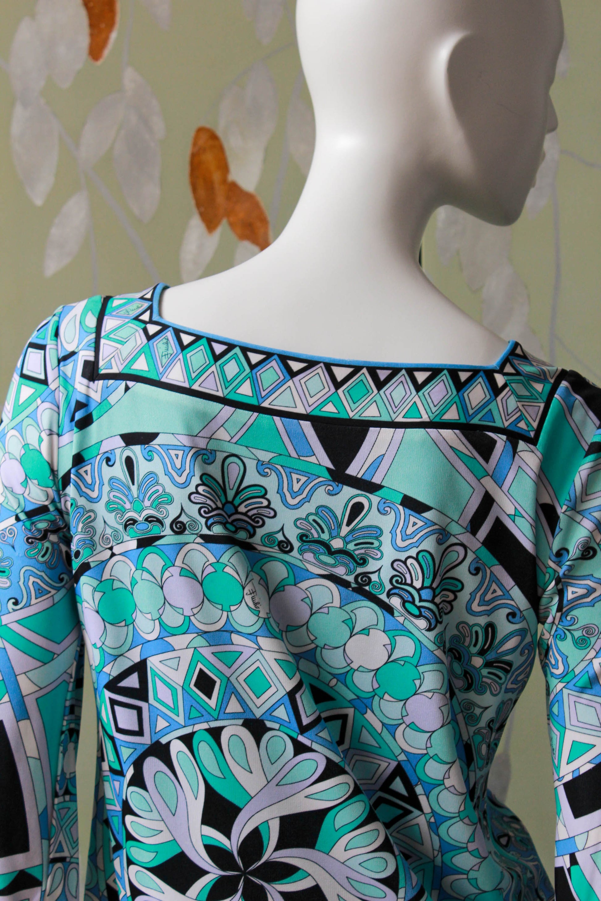 Ian Drummond Vintage 1960s Emilio Pucci Silk Patterned Dress, Medium