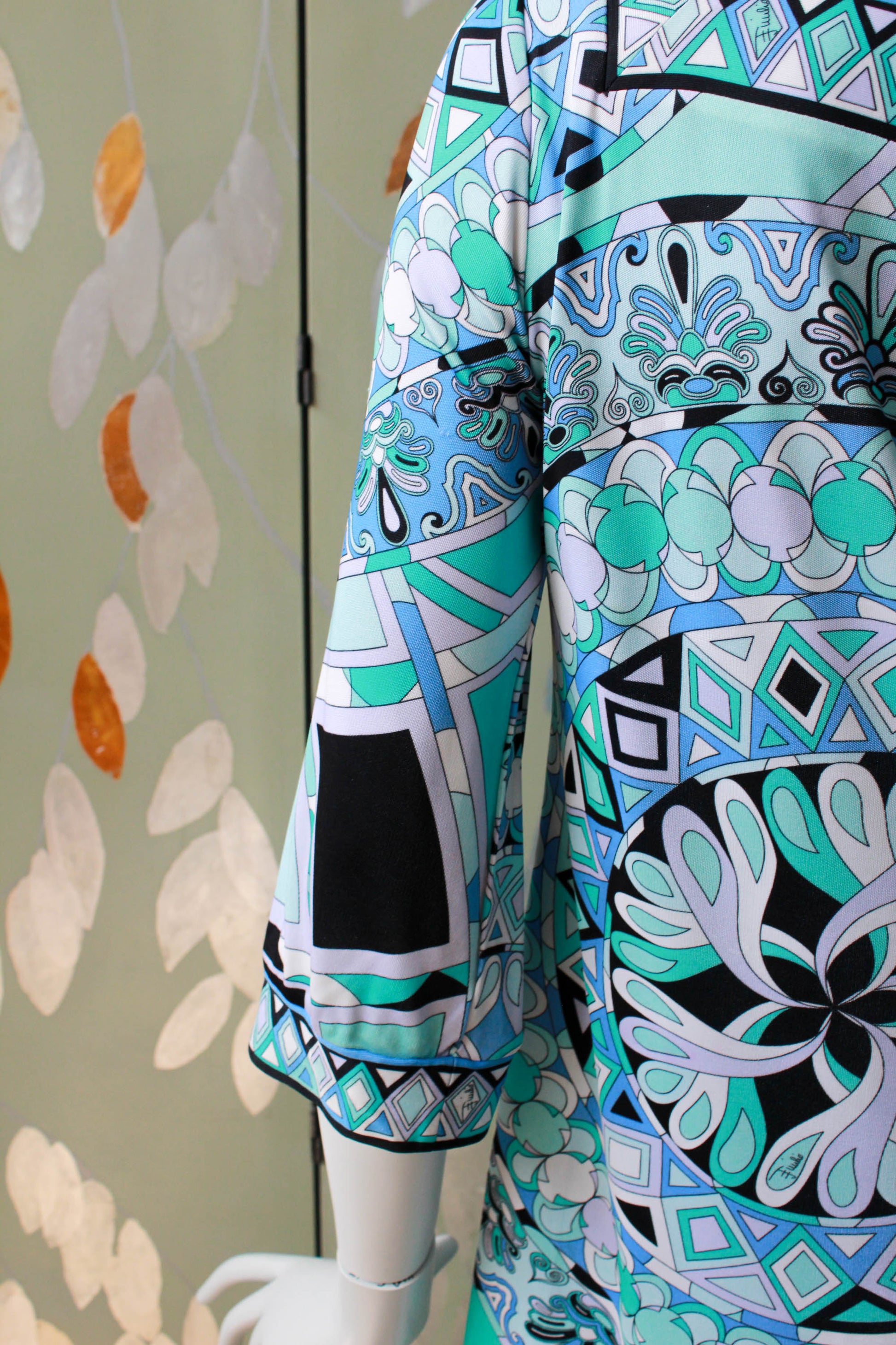 Vintage 2000s y2k Blue Jersey Pucci Print Mini Dress, Small/Medium Ian Drummond Vintage Vintage 2000s y2k Blue Jersey Pucci Print Mini Dress, Small/Medium Ian Drummond Vintage