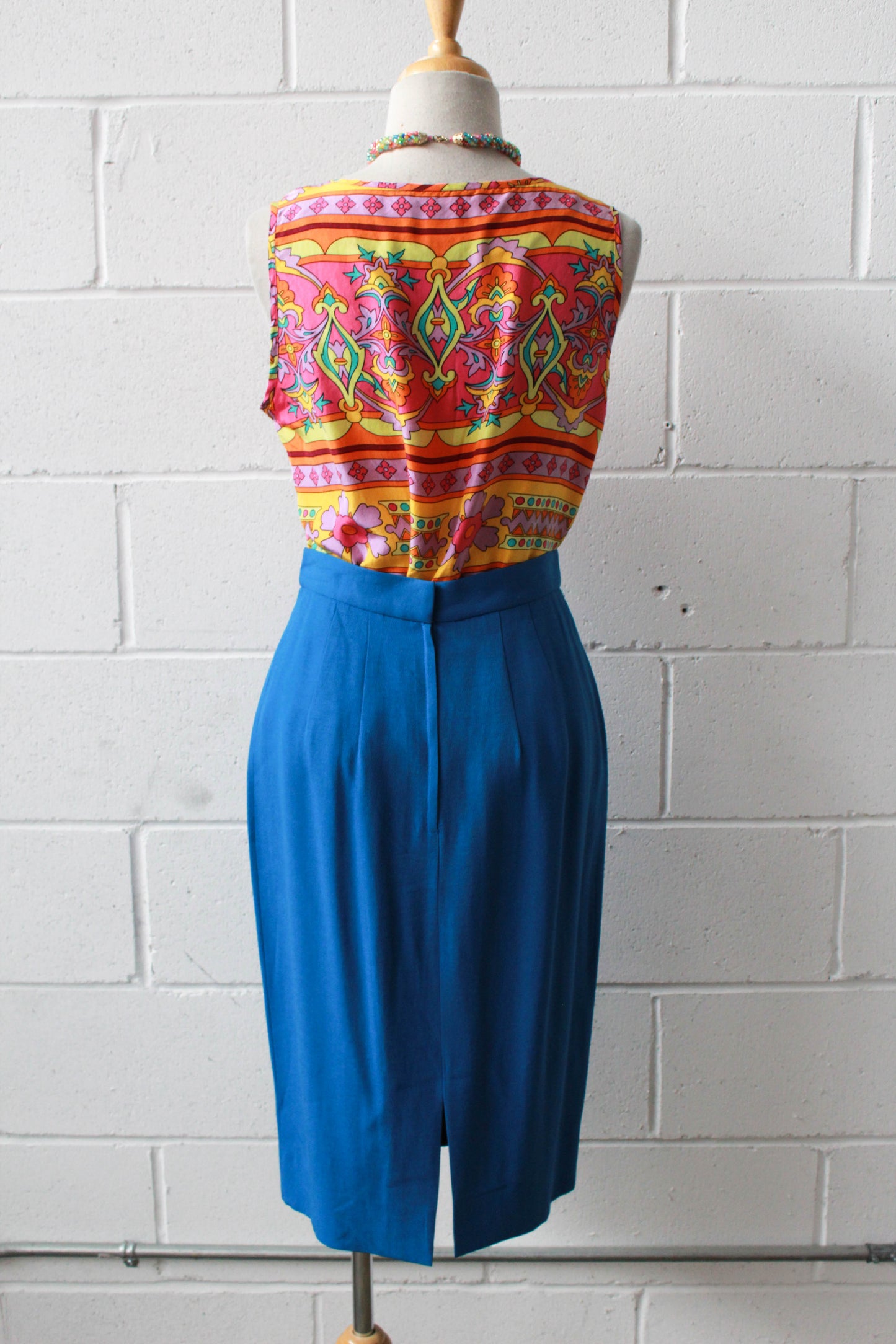 True Blue Pencil Skirt, Waist 26"