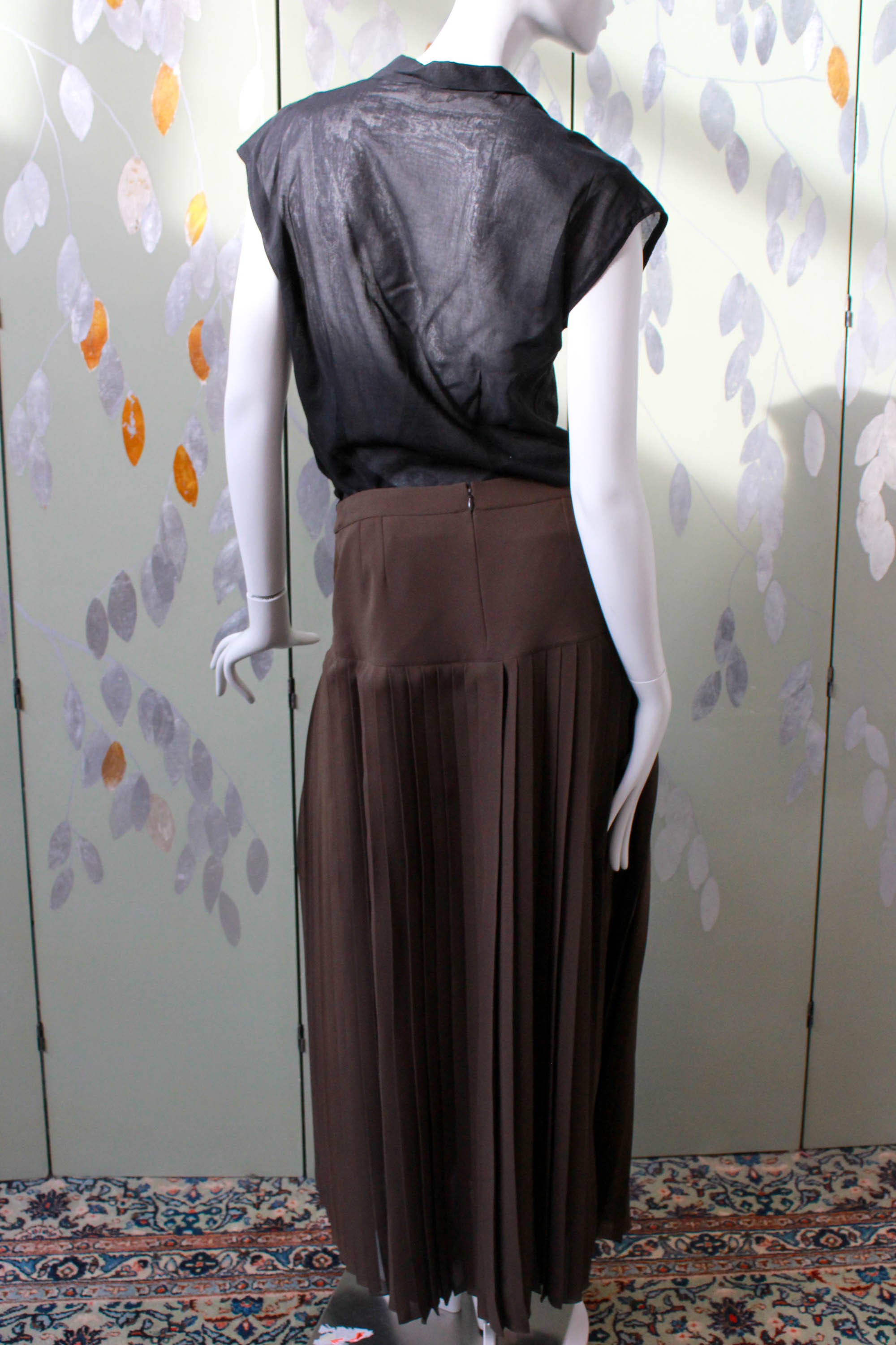 Pleated maxi skirt outlet 90s