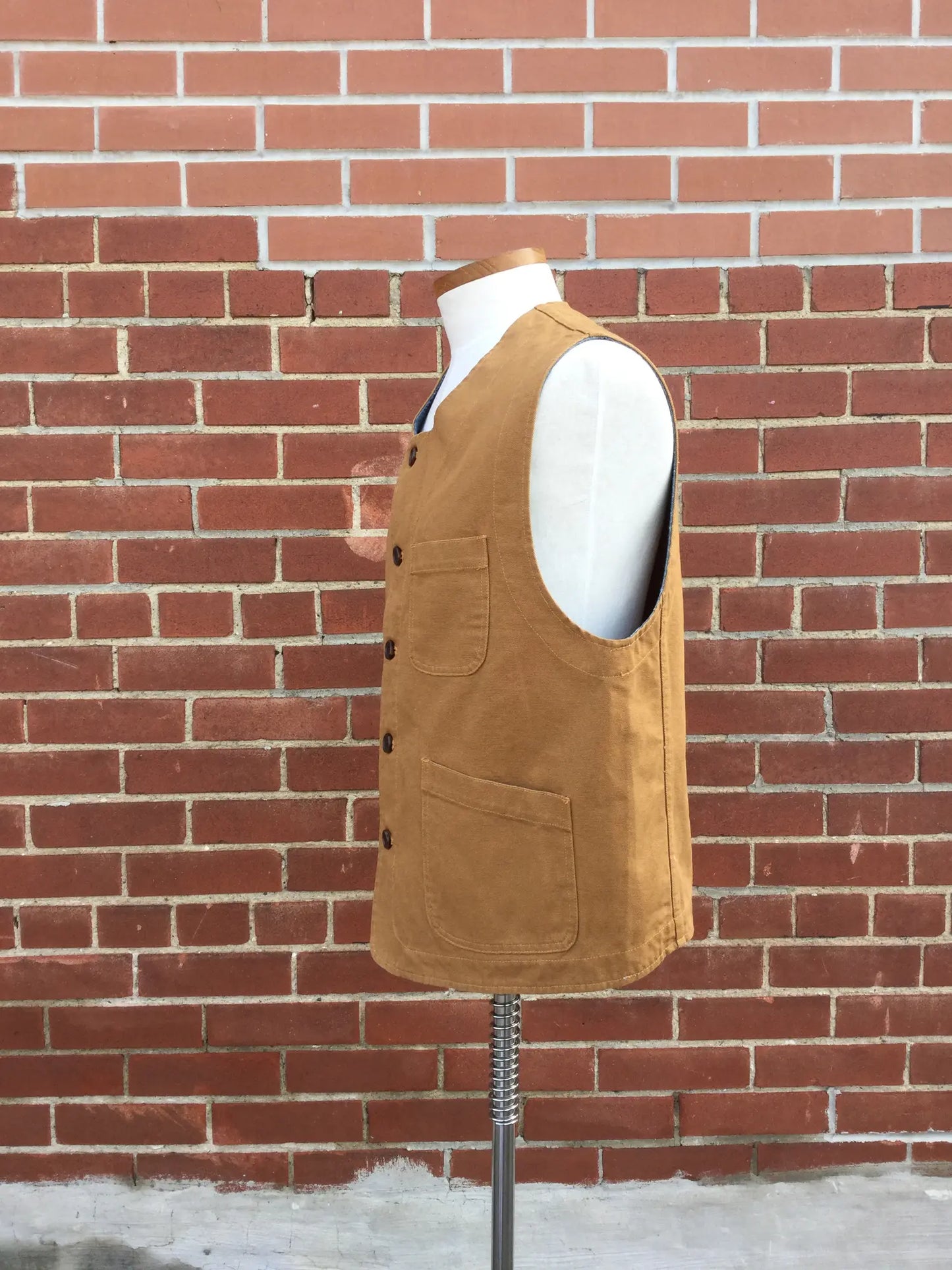 Men's "The Hill Side" American Brown Duck Canvas Weekend Chore Vest, Large