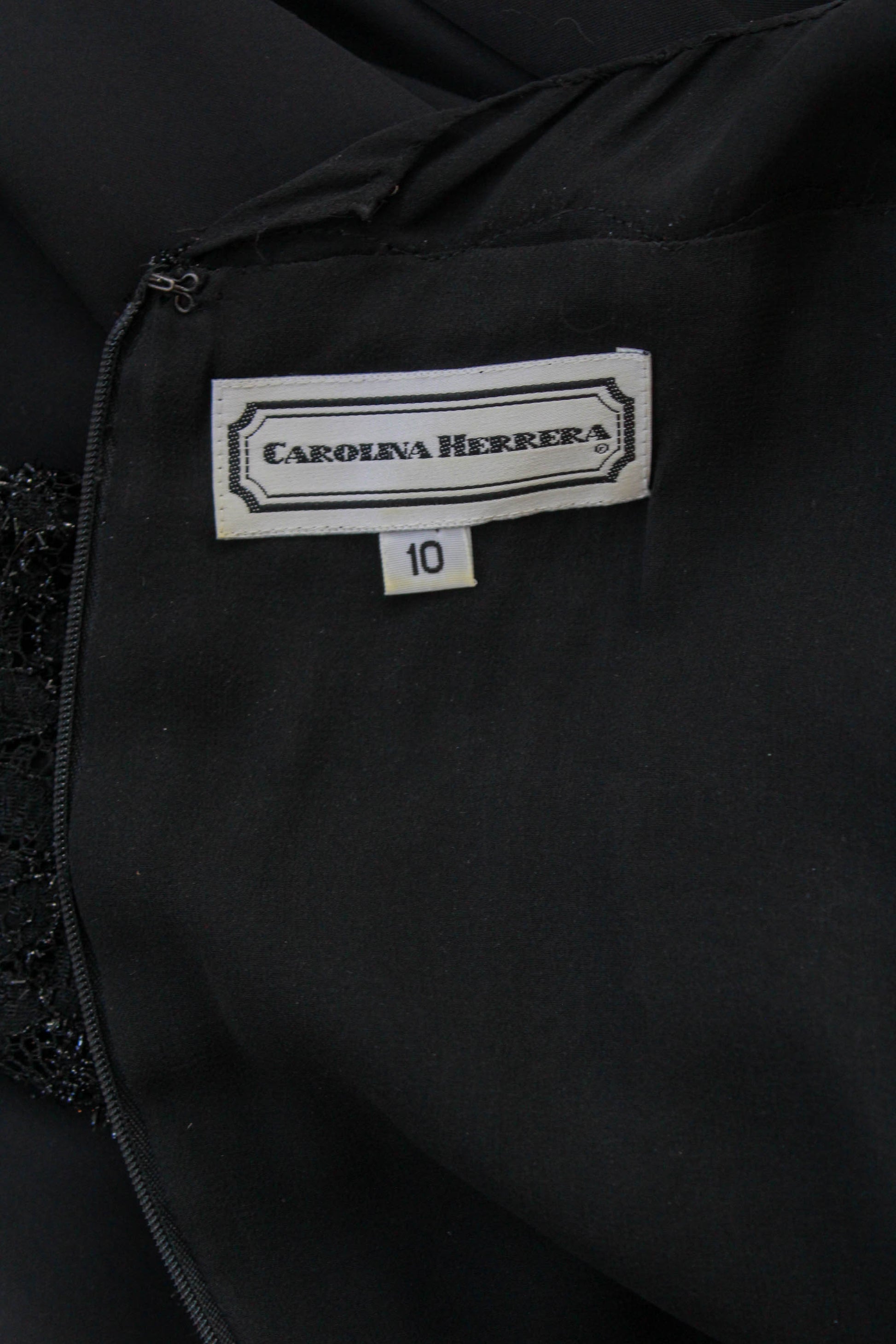 Vintage 1980s Carolina Herrera Black Lace Dress, Small Ian Drummond Vintage Vintage 1980s Carolina Herrera Black Lace Dress, Small Ian Drummond Vintage