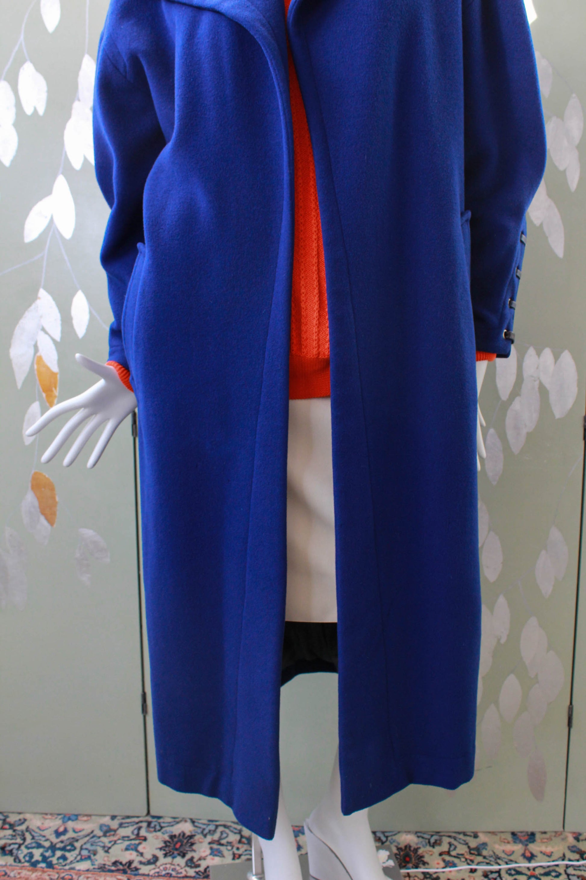 Vintage 1980s Claude Montana Royal Blue Coat, Large