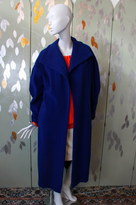 1980s Claude Montana Royal Blue Coat, Large