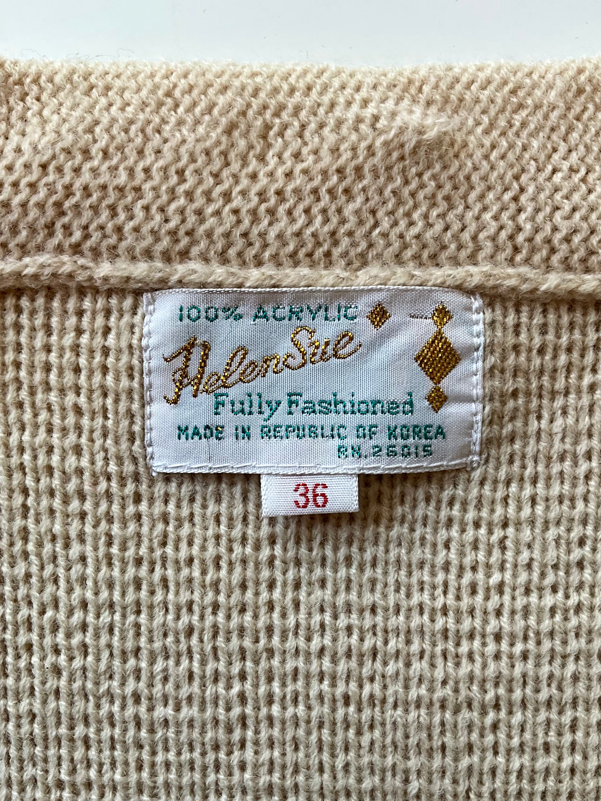 Vintage 1980s Deadstock Cream Knit Sweater Vest Waistcoat Top