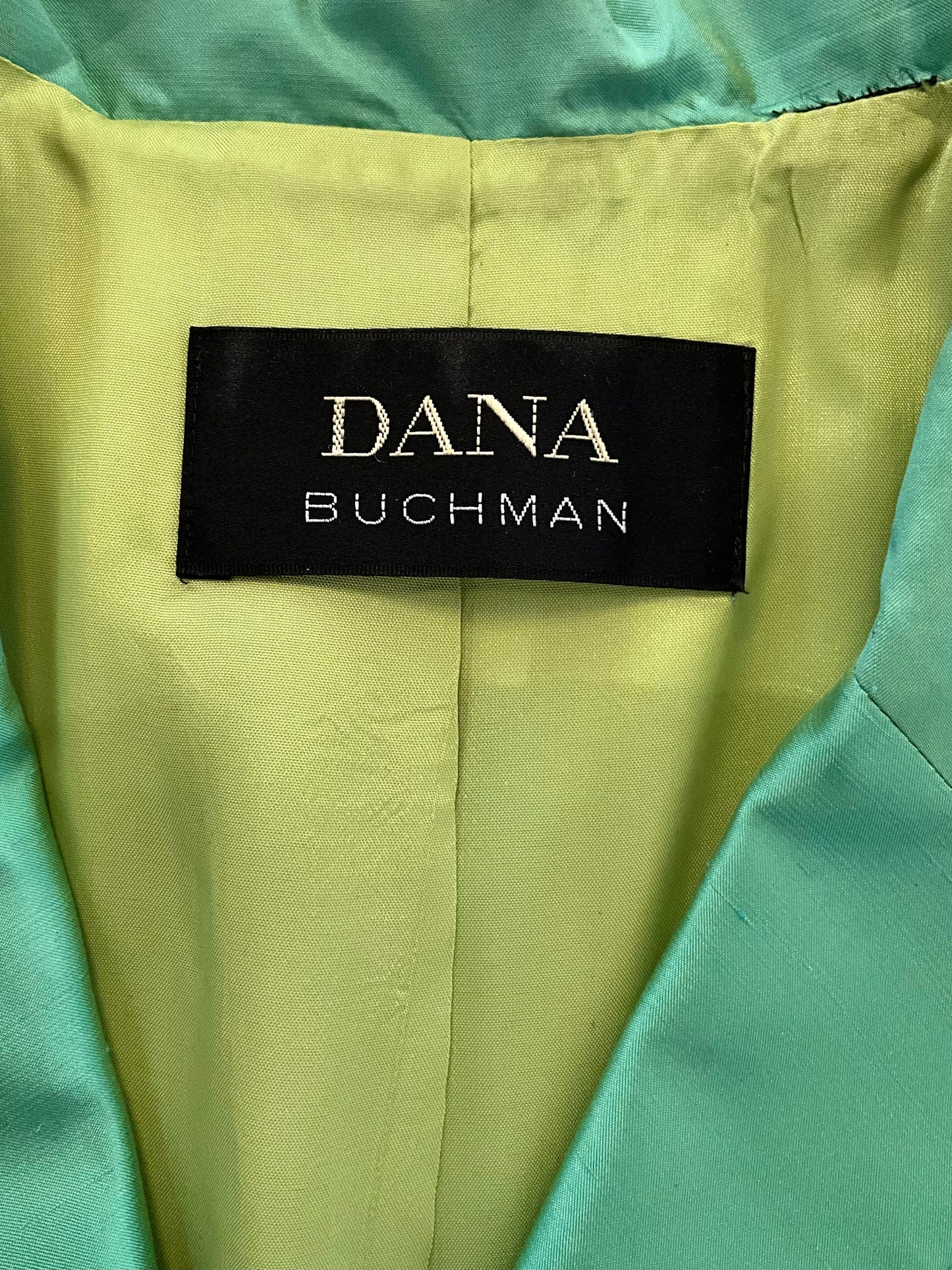 Vintage 1990s Green Silk Pant Suit, Dana Buchman, Large 