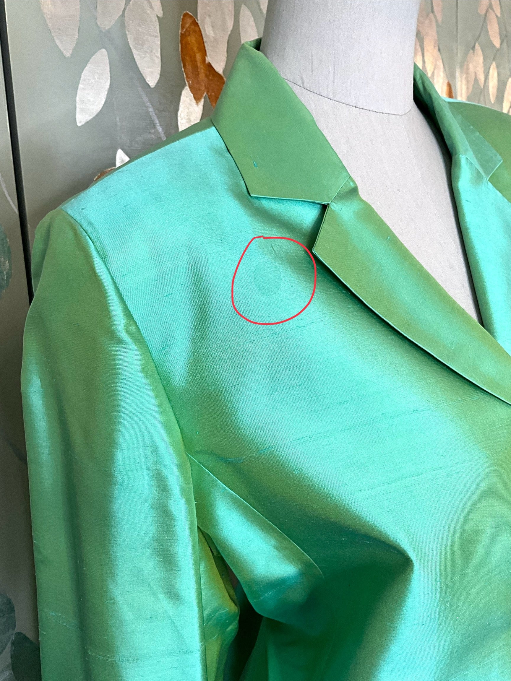 Vintage 1990s Green Silk Pant Suit, Dana Buchman, Large 