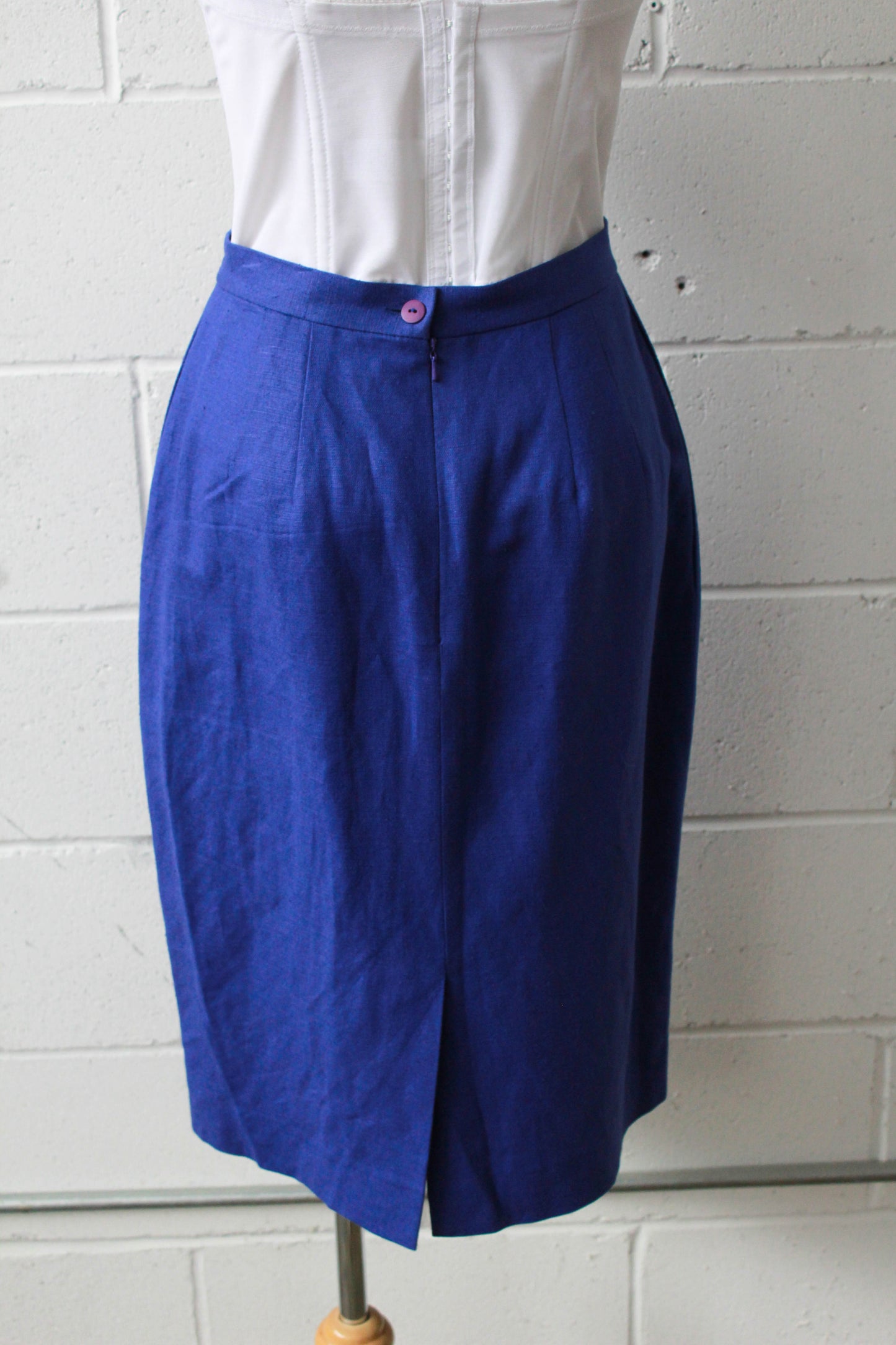 Ocean Blue Pencil Skirt, Waist 28"
