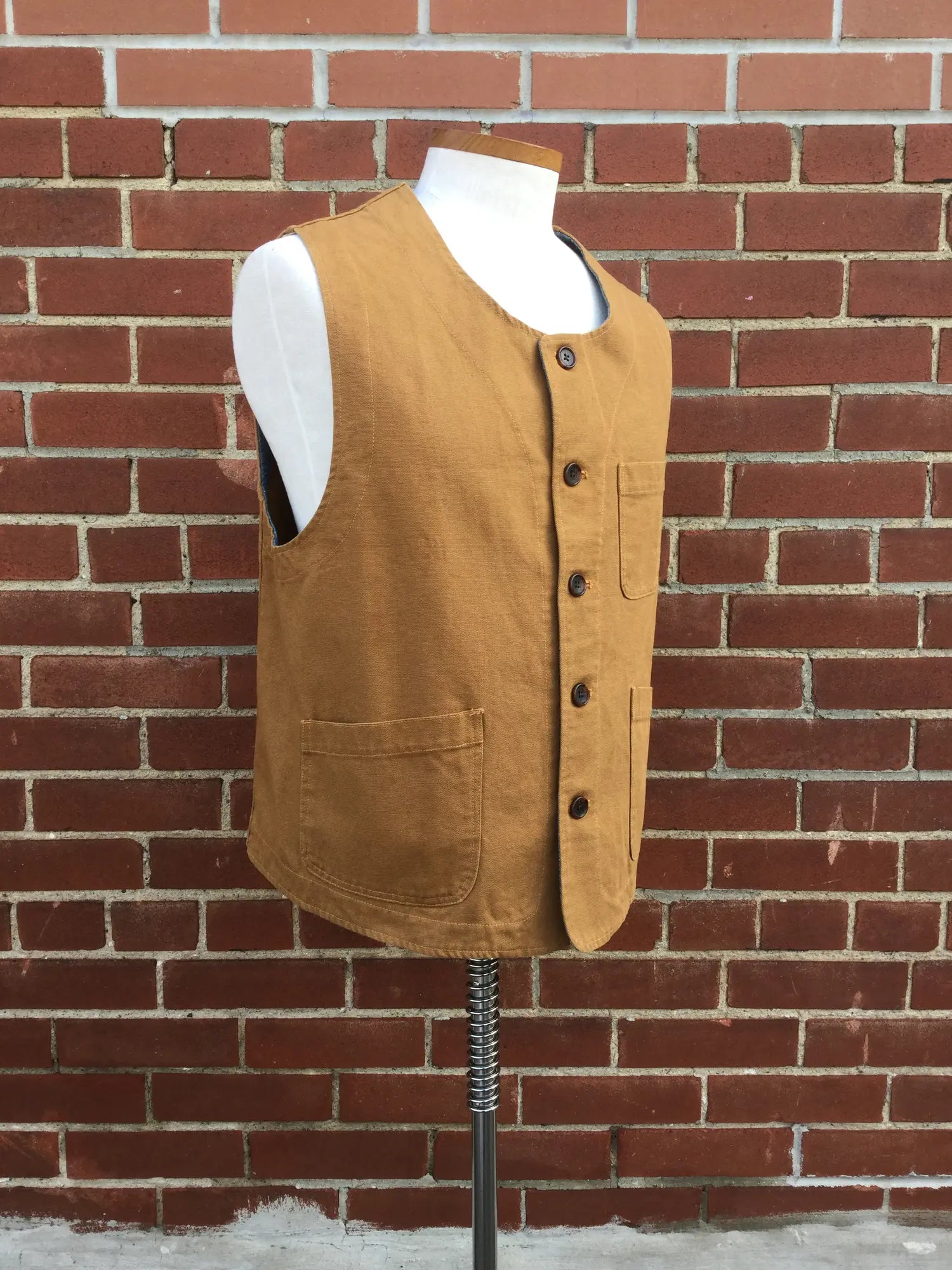Men's "The Hill Side" American Brown Duck Canvas Weekend Chore Vest, Large