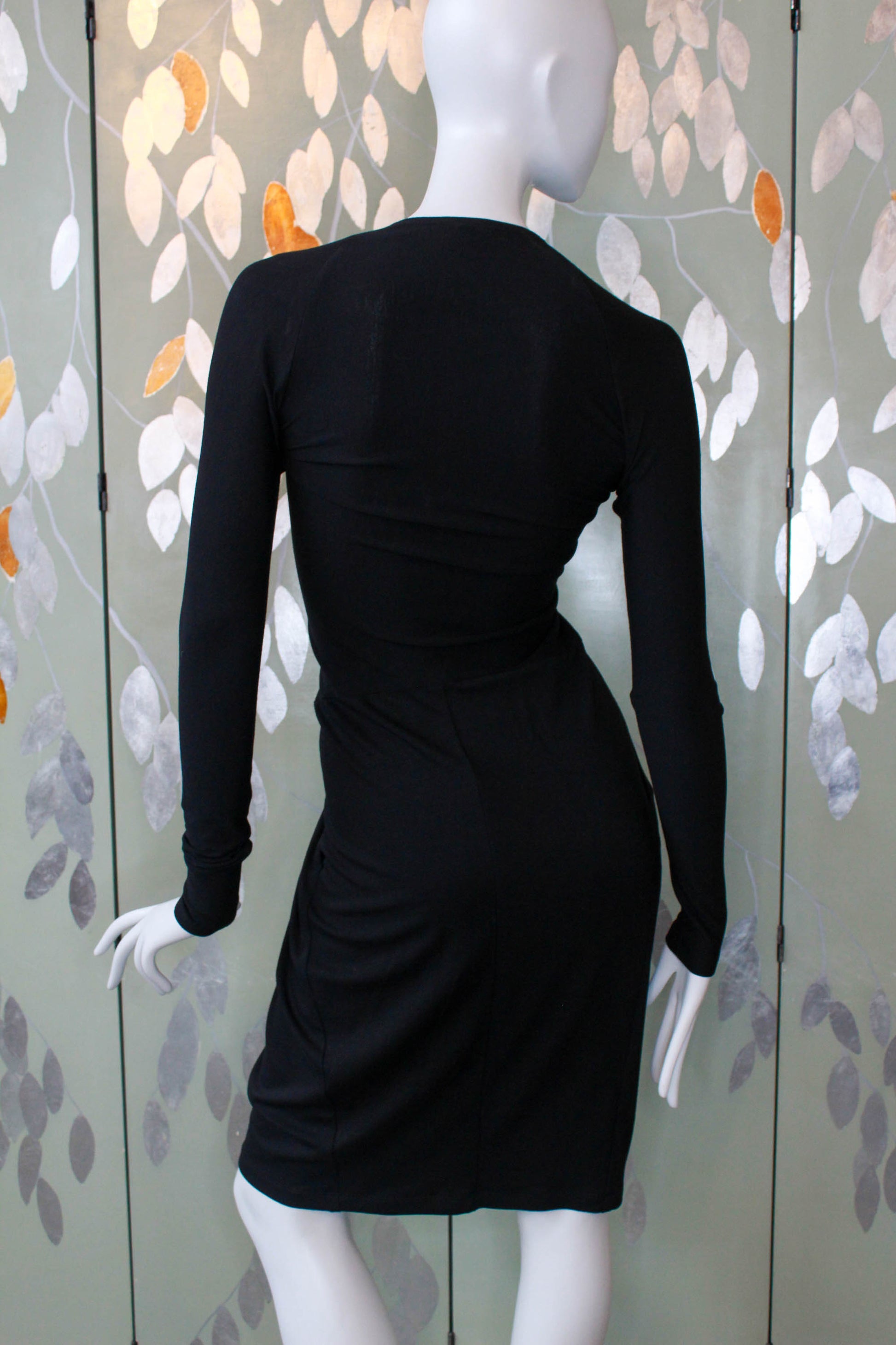 Donna Karan New York Black Knit Dress with Waist Tie, Small Ian Drummond Vintage Donna Karan New York Black Knit Dress with Waist Tie, Small Ian Drummond Vintage