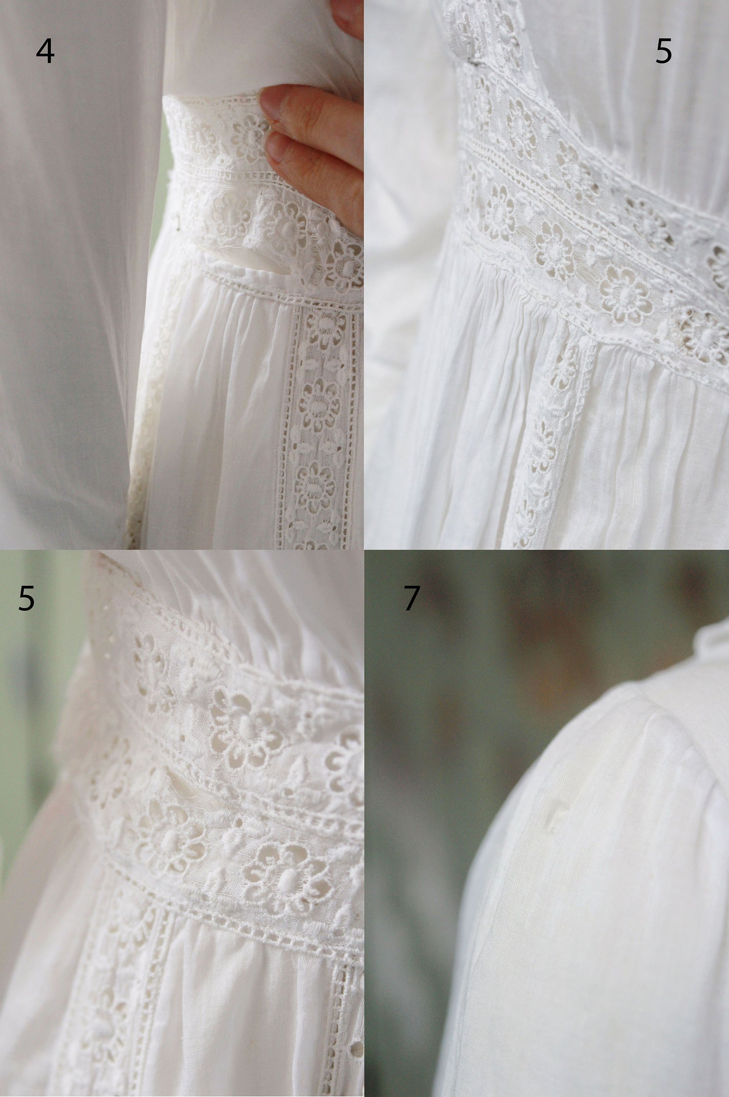 Antique Edwardian Cotton Day Dress, XS