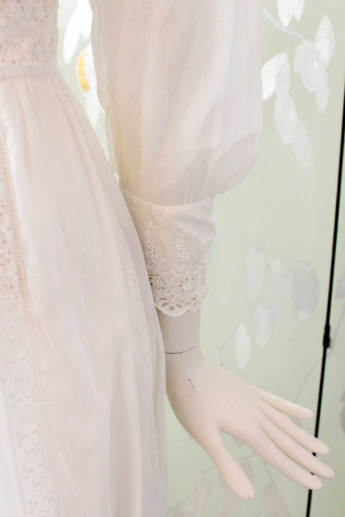 Antique Edwardian Cotton Day Dress, XS