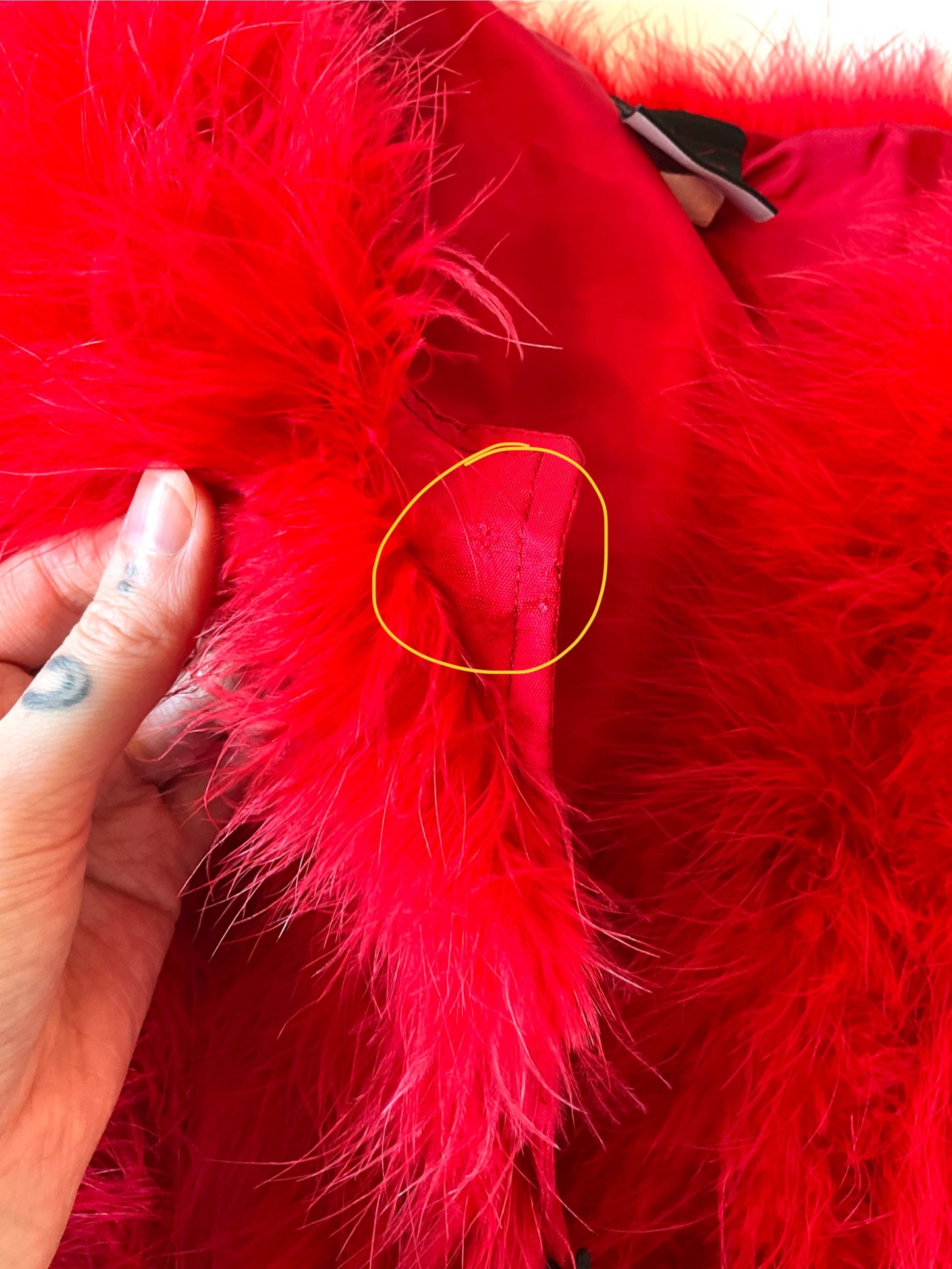 Veronique Young Red Marabou Feather Cropped Jacket, W Collection  