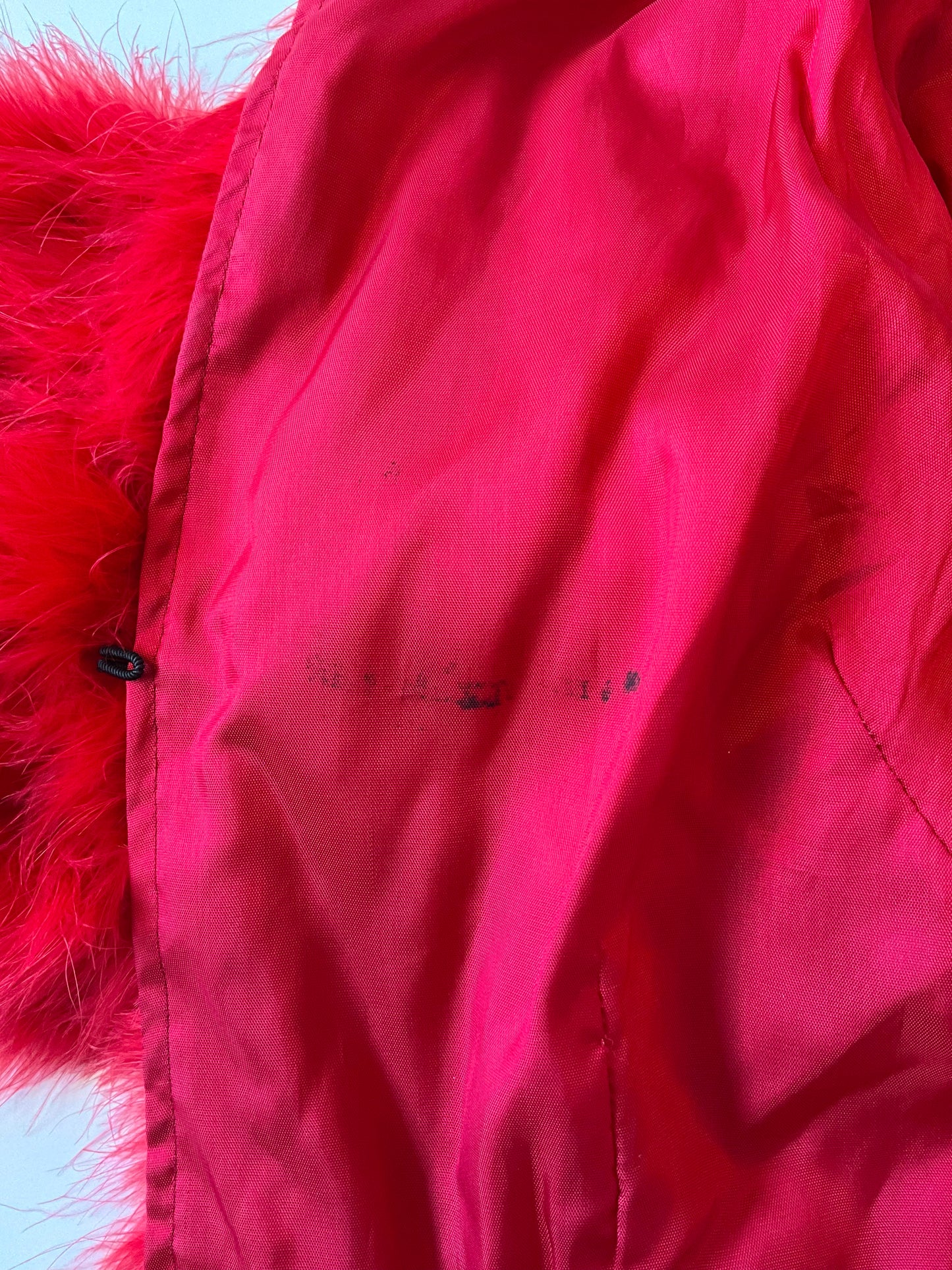 Veronique Young Red Marabou Feather Cropped Jacket, W Collection  