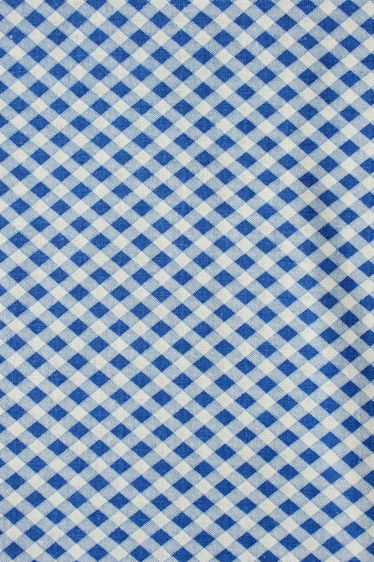 1940s Gingham Feedsack, Blue/White Vintage Summer Fabric