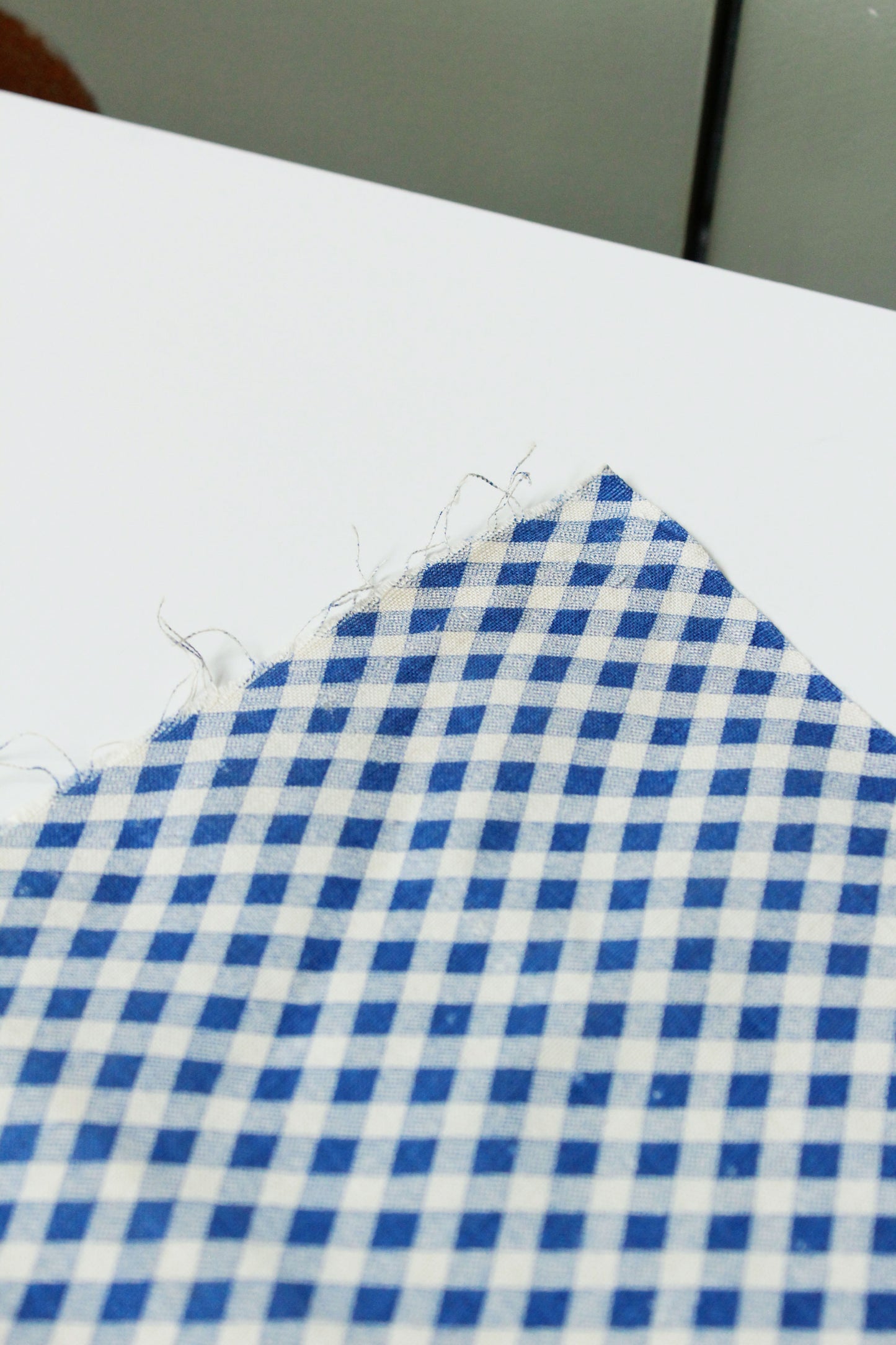 1940s Gingham Feedsack, Blue/White Vintage Summer Fabric