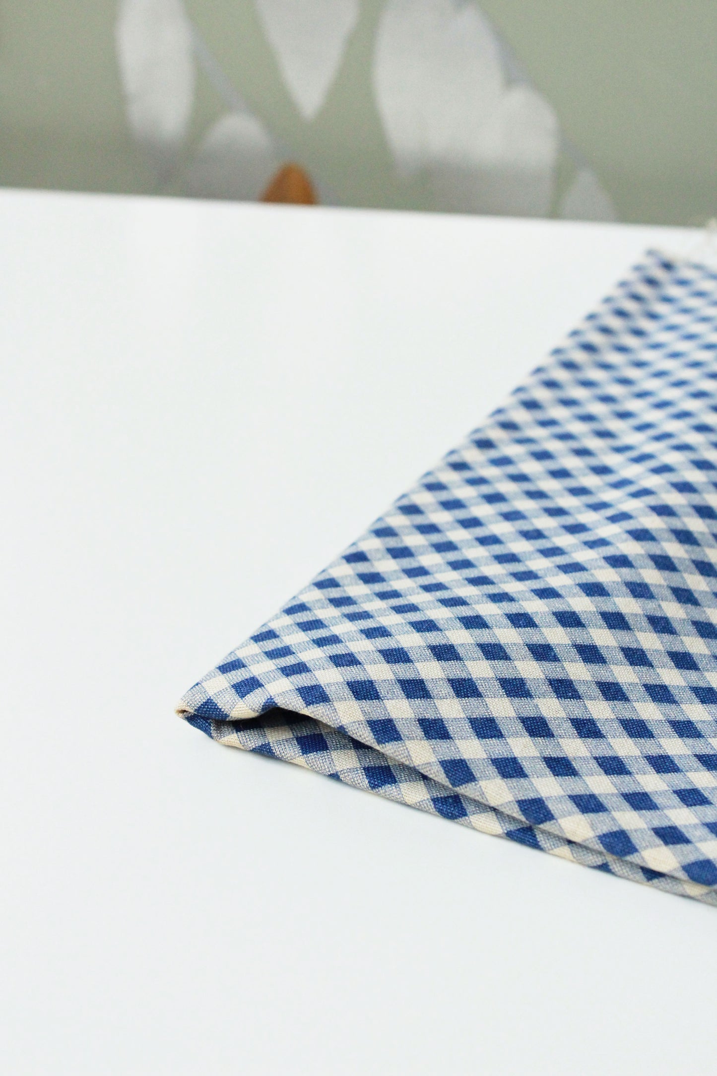 1940s Gingham Feedsack, Blue/White Vintage Summer Fabric