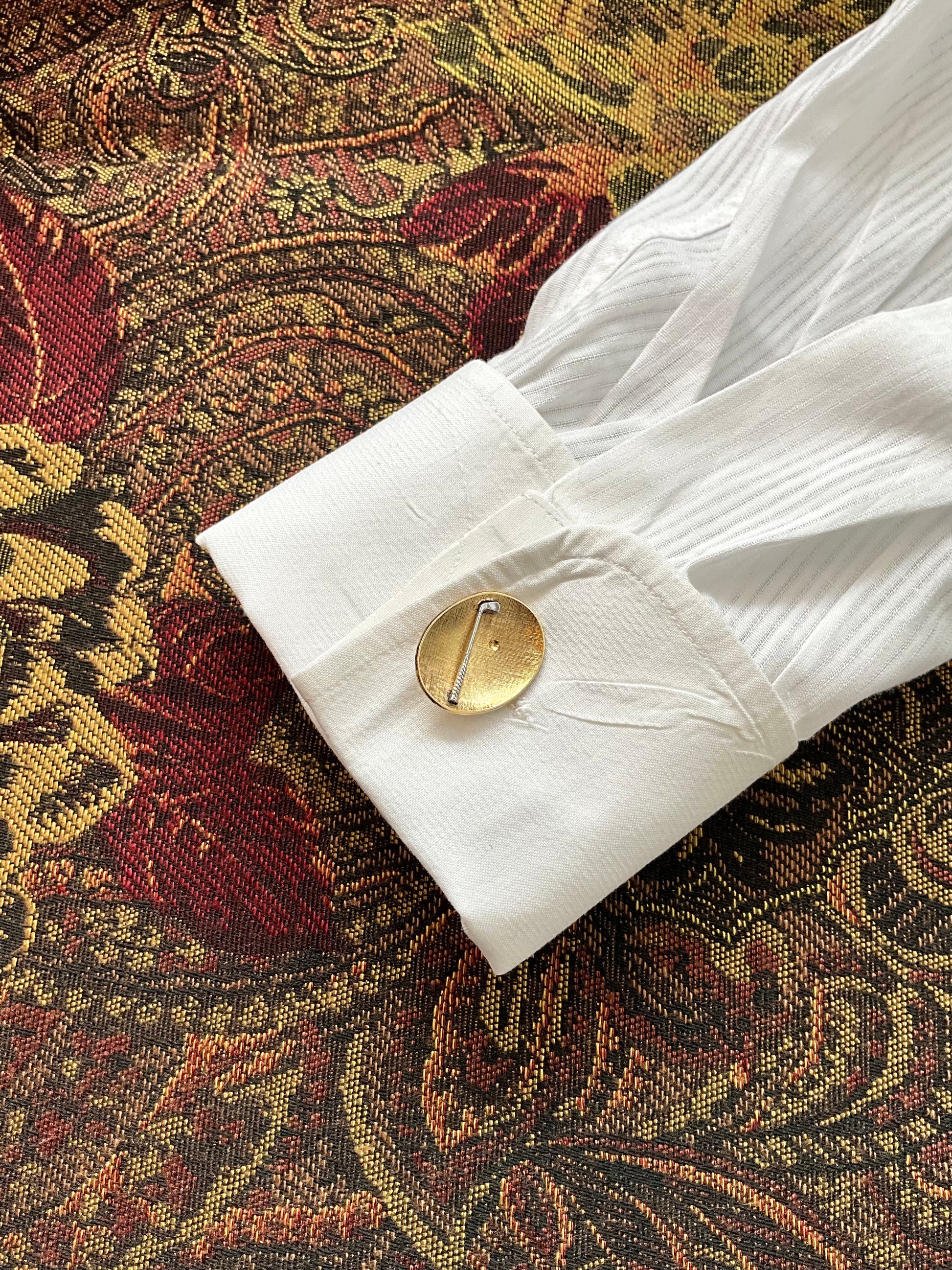 Vintage Gold Tone Novelty Golf Club Cuff Links 