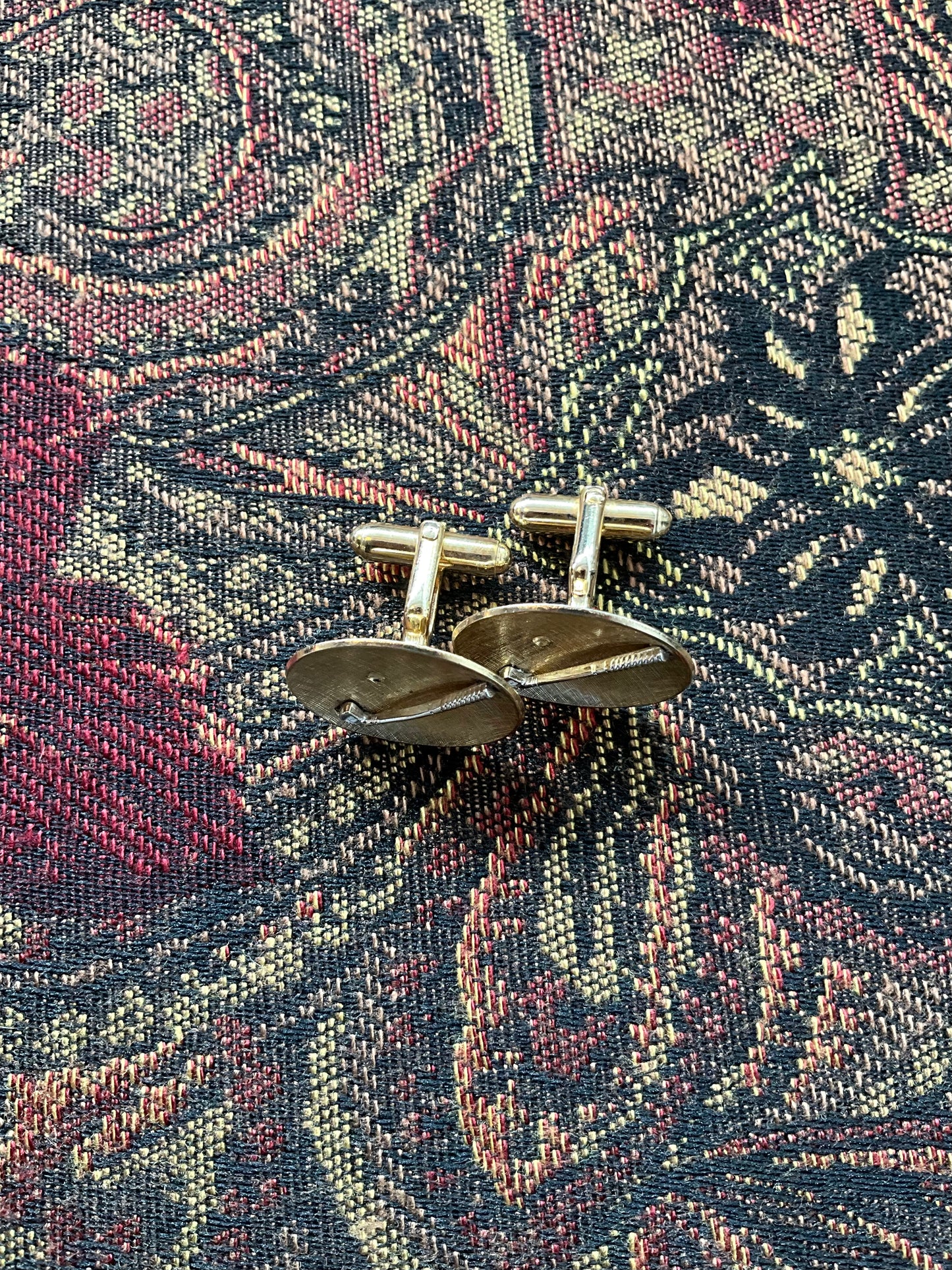 Vintage Gold Tone Novelty Golf Club Cuff Links 