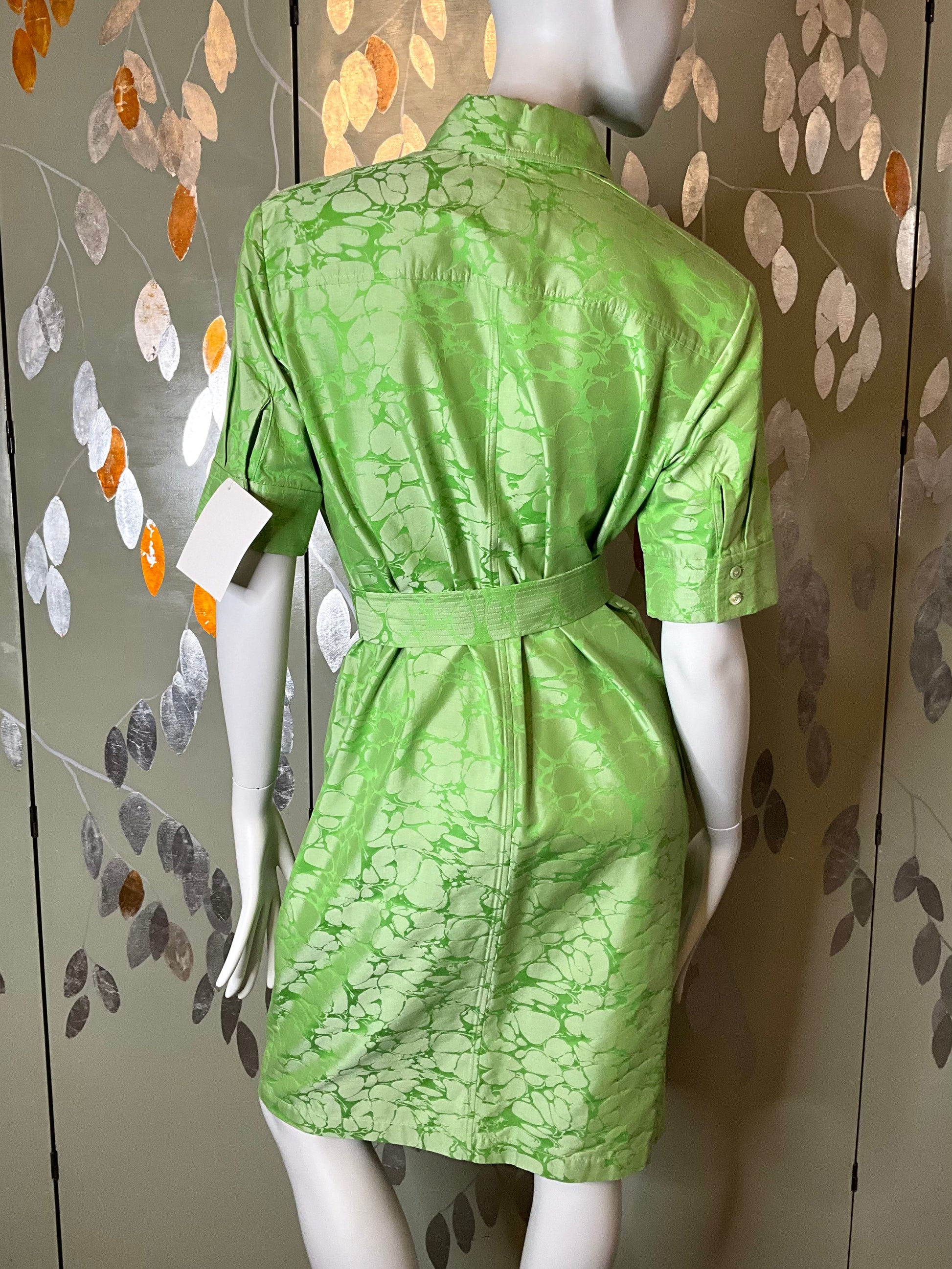 Vintage 90s/00s Green Fraud Short Sleeve Safari Shirt Dress with Belt Ian Drummond Vintage Vintage 90s/00s Green Fraud Short Sleeve Safari Shirt Dress with Belt Ian Drummond Vintage