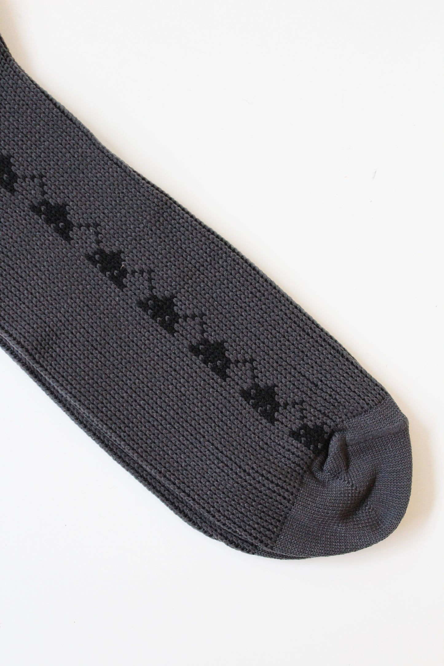 80s/90s Deadstock Christian Dior Grey Argyle Nylon Socks, Size 10-13, Multiples