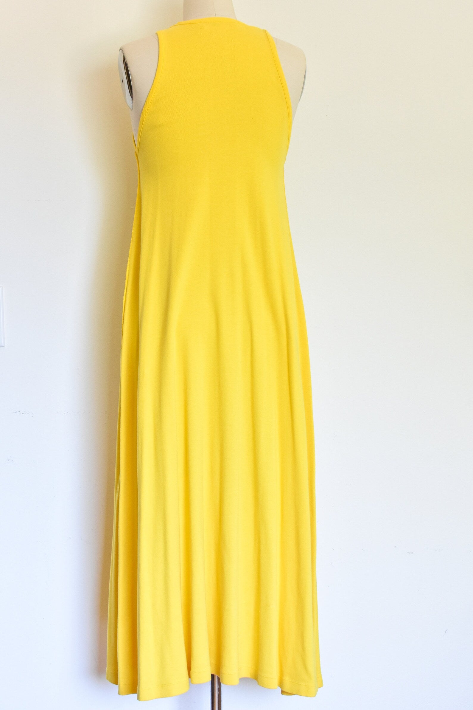 Vintage 1990s Sonia Rykiel Yellow Cotton Knit Tank Maxi Dress, Medium