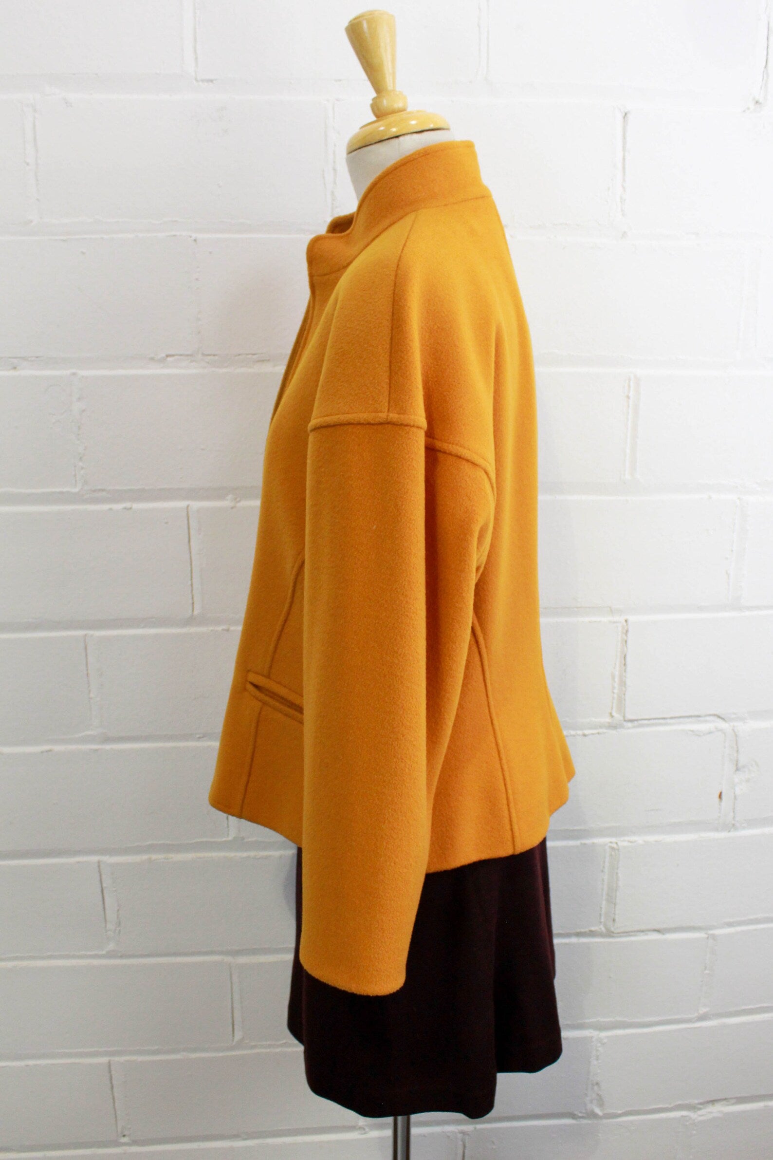 Vintage 1980s Ochre Wool Cashmere jacket, Guy Laroche, Large