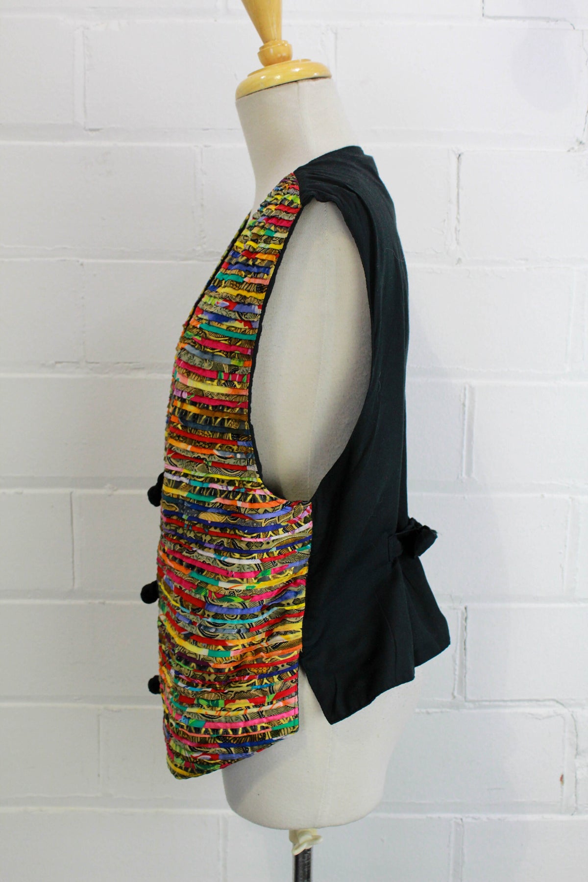 1990s Pleated Multicoloured Vest by Halsey Collection, Medium