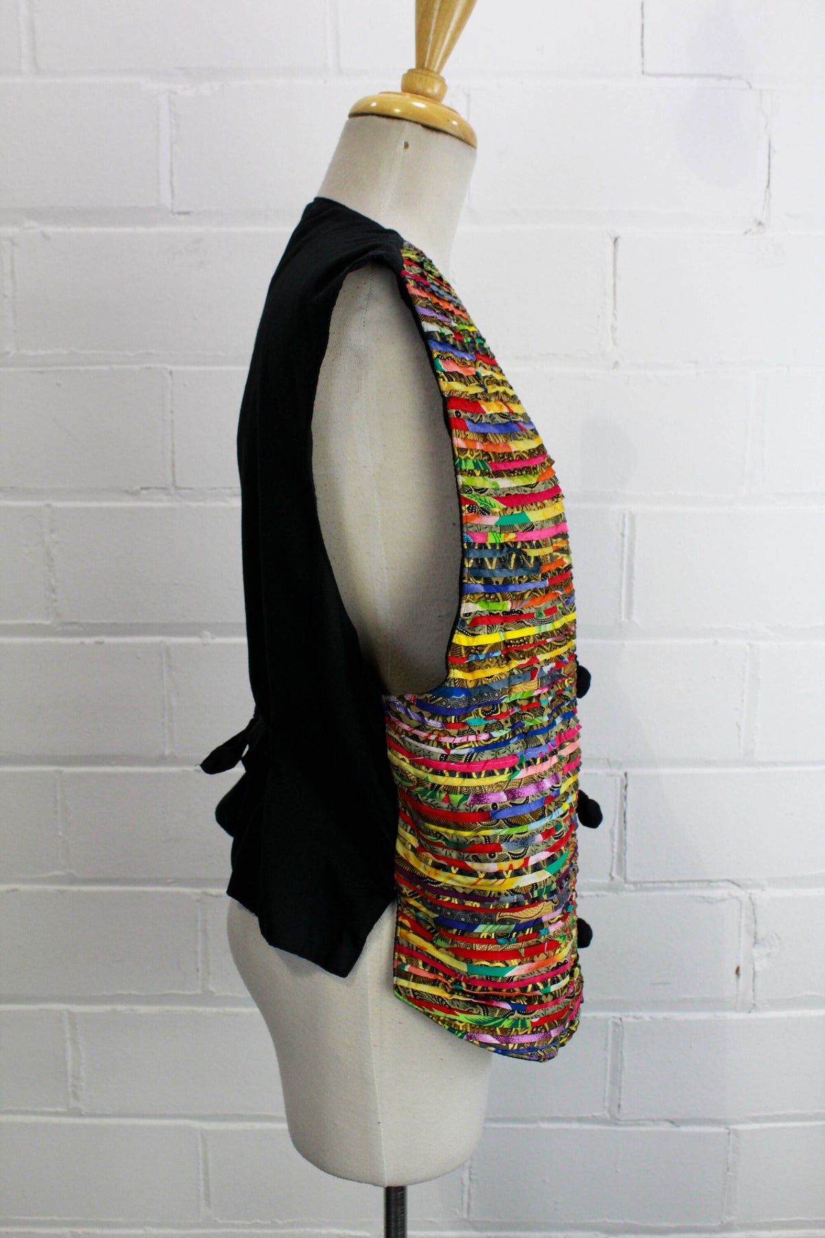 1990s Pleated Multicoloured Vest by Halsey Collection, Medium