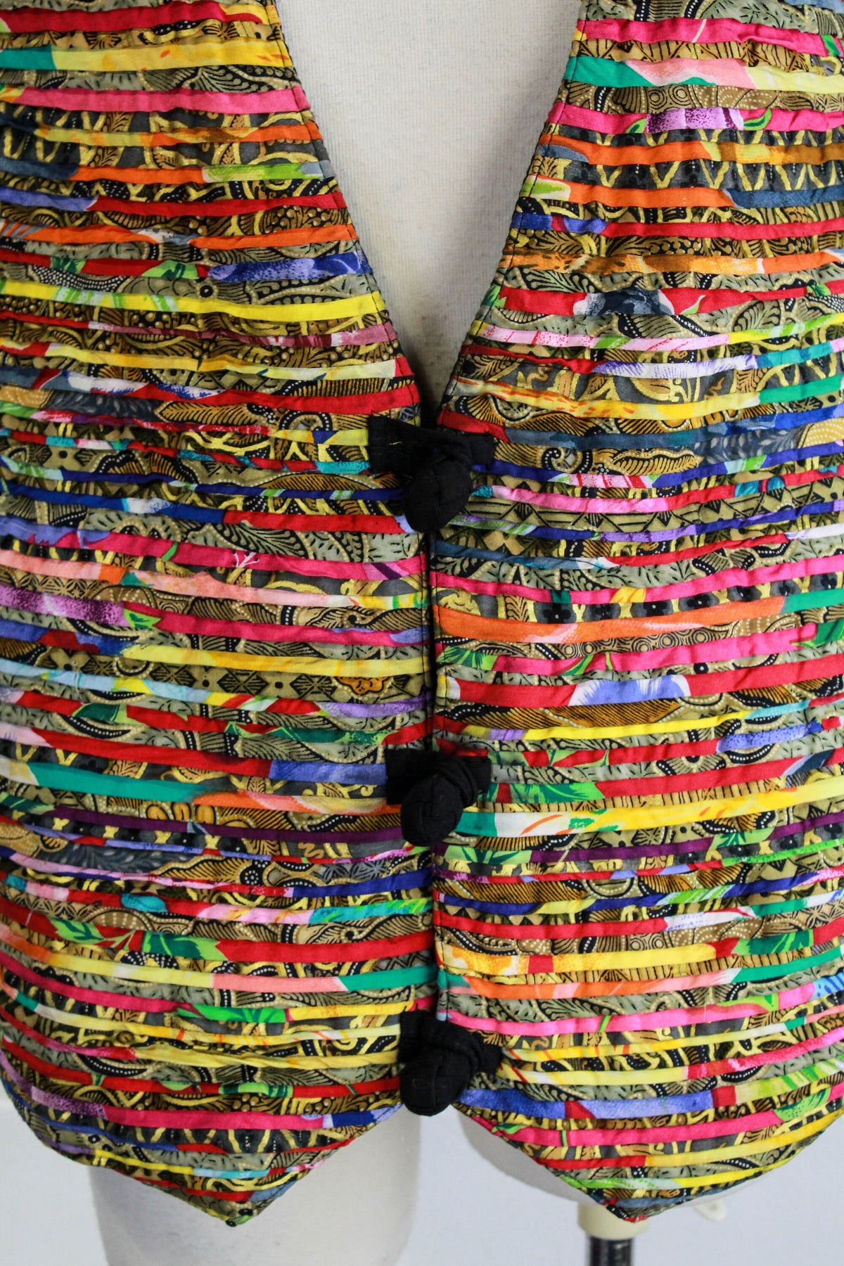 1990s Pleated Multicoloured Vest by Halsey Collection, Medium