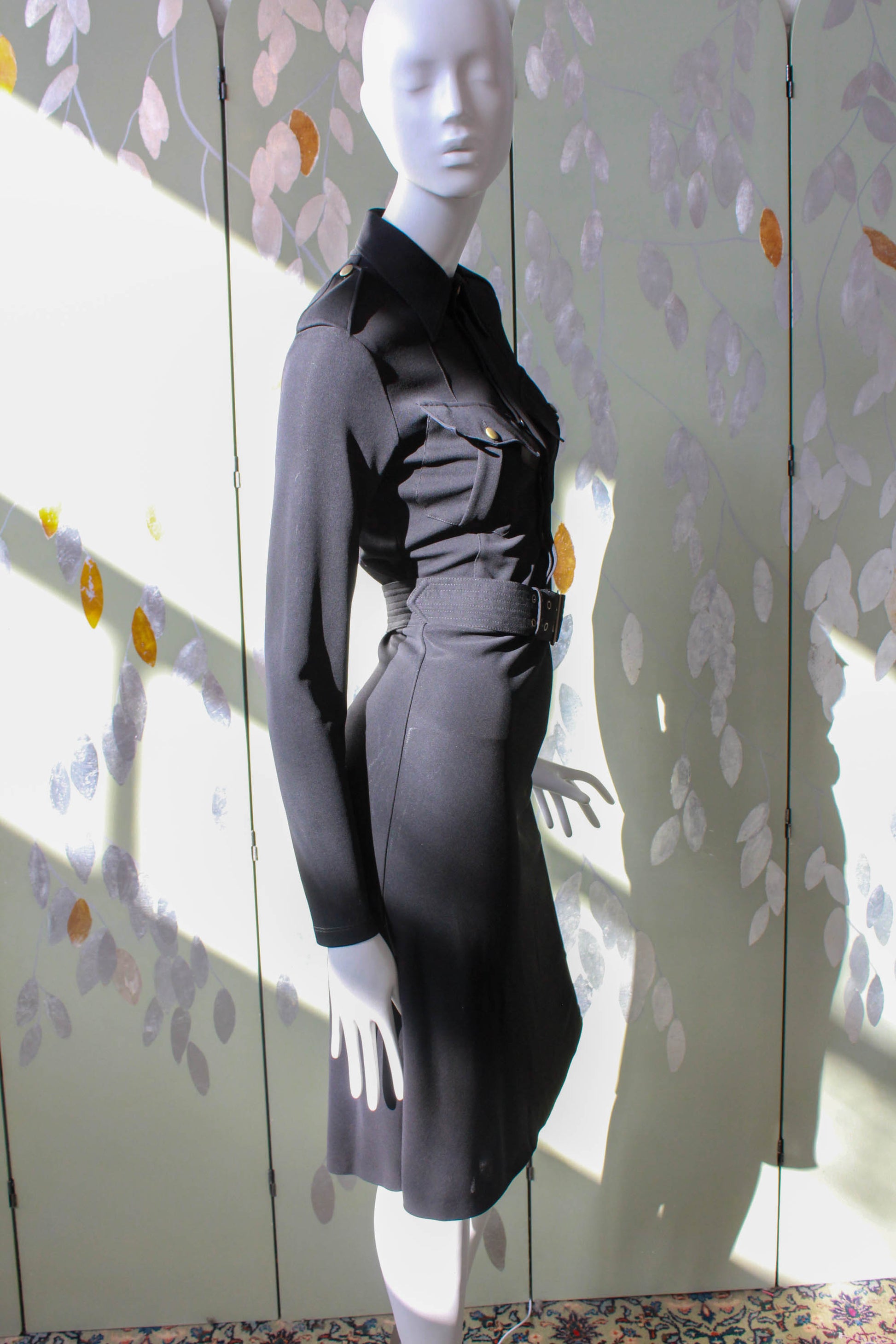 Jean Paul Gaultier Femme Black Shirt Dress, Small Ian Drummond Vintage Jean Paul Gaultier Femme Black Shirt Dress, Small Ian Drummond Vintage