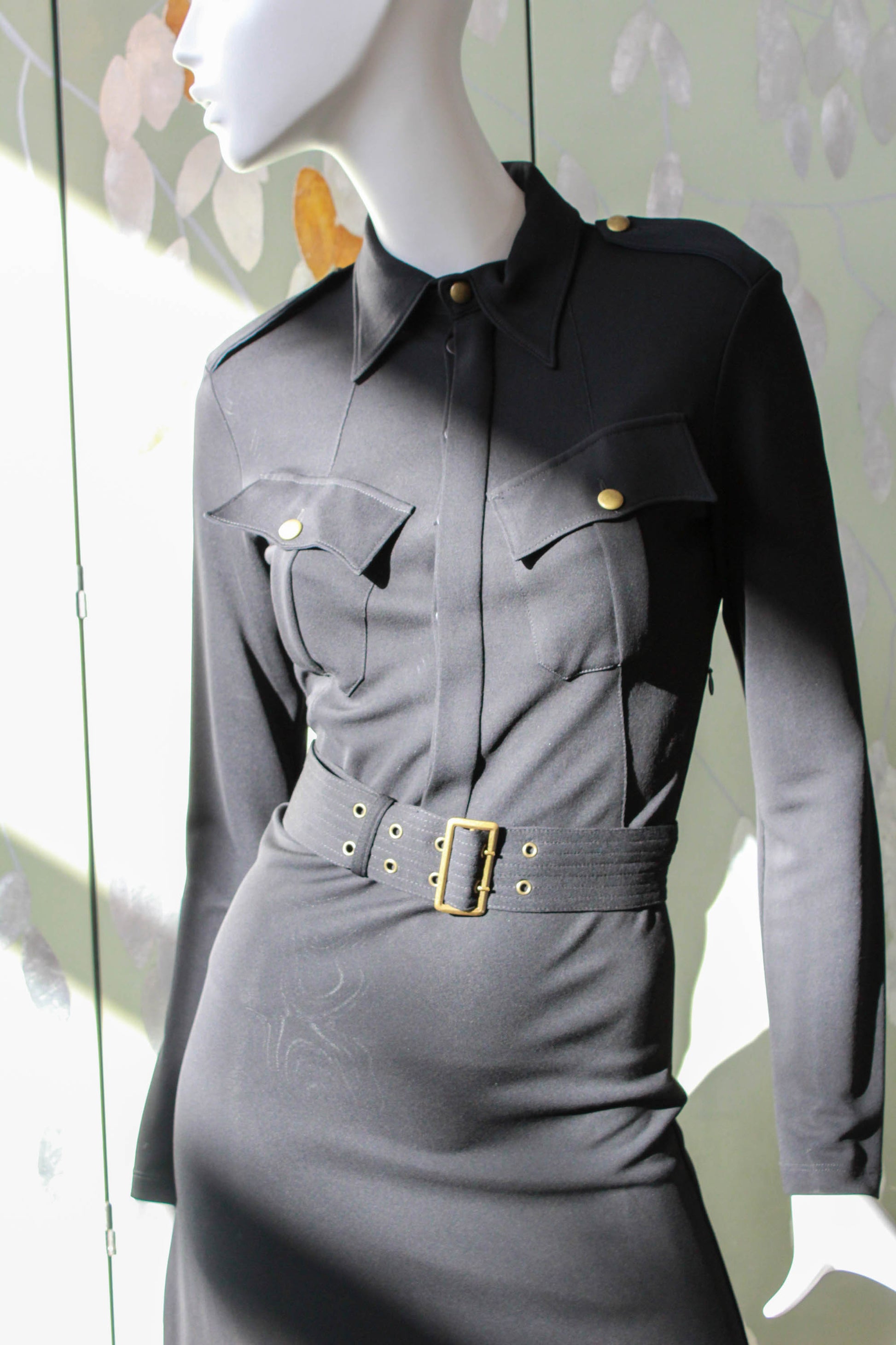 Jean Paul Gaultier Femme Black Shirt Dress, Small Ian Drummond Vintage Jean Paul Gaultier Femme Black Shirt Dress, Small Ian Drummond Vintage