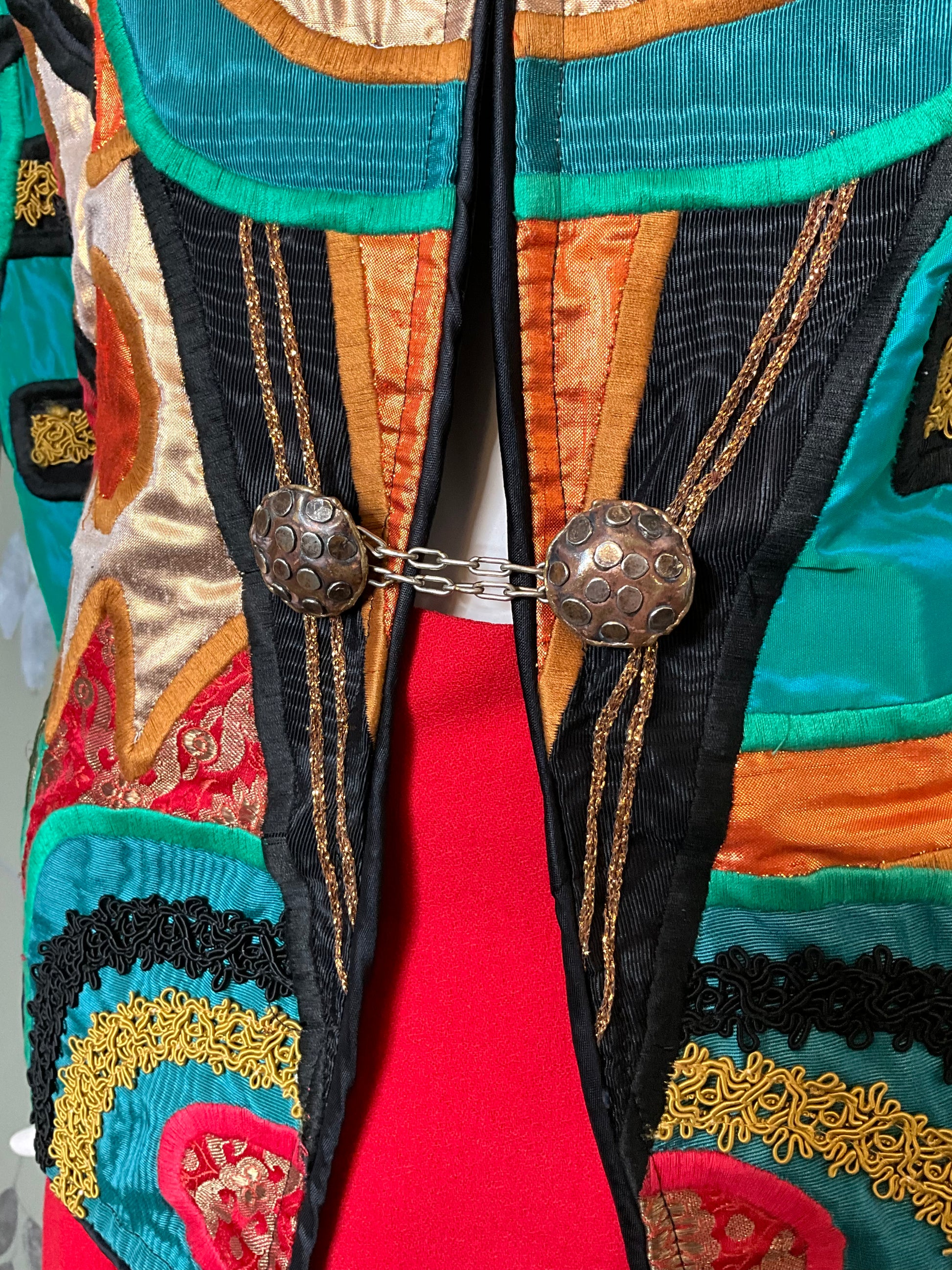 Vintage 1980s Maximalist Green and Gold Wearable Art Vintage 1980s Maximalist Green and Gold Wearable Art