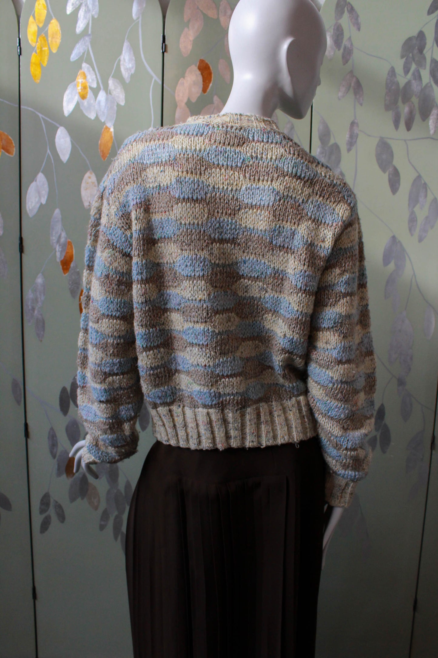 Krizia Striped Knit Cardigan, Medium