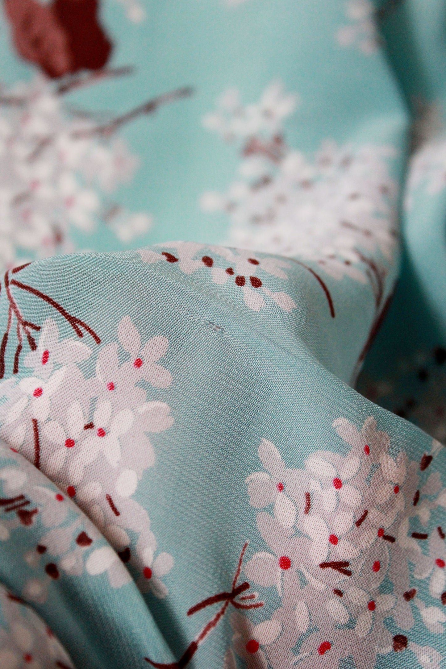 Vintage 1940s Light Blue Rayon with Hydrangeas, 5 Yards