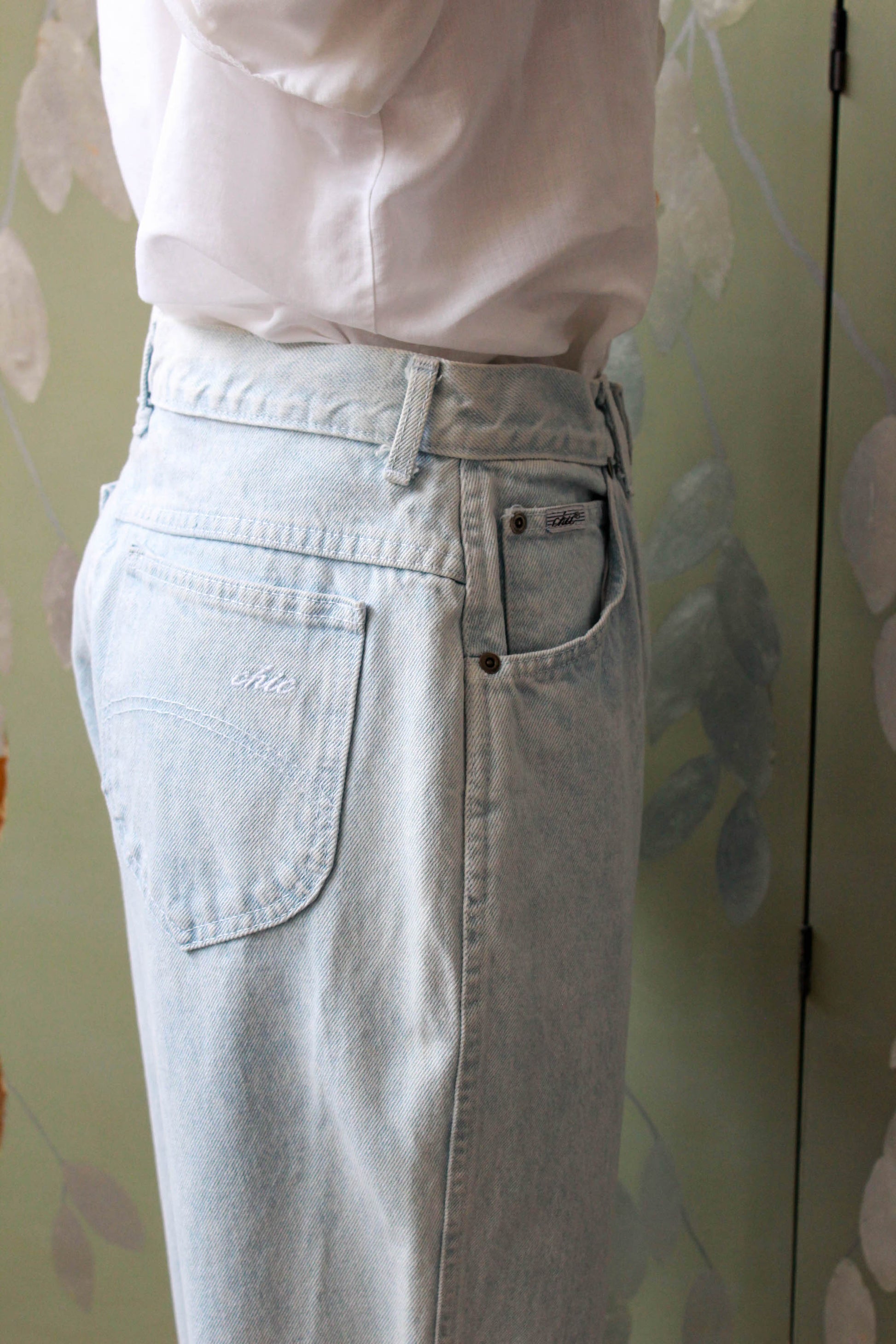 Vintage Lee White Mom Jeans, Vintage 80s Tapered Jeans, Vintage