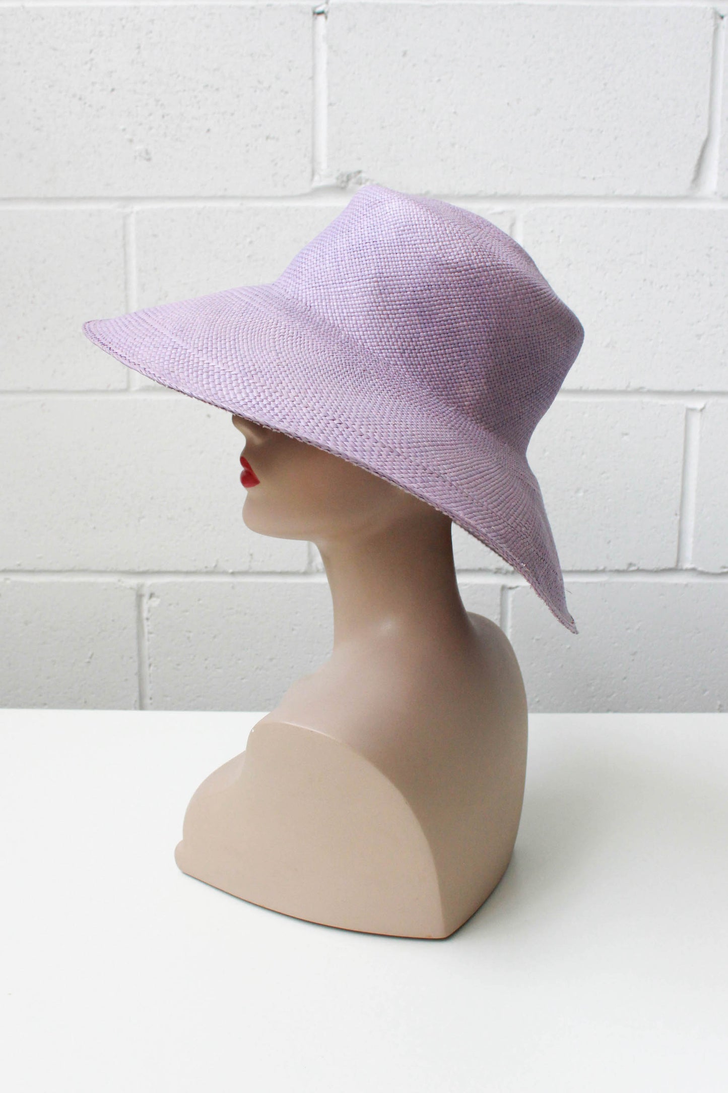 vintage loro piana lilac puglia straw sunhat wide brimmed made in italy
