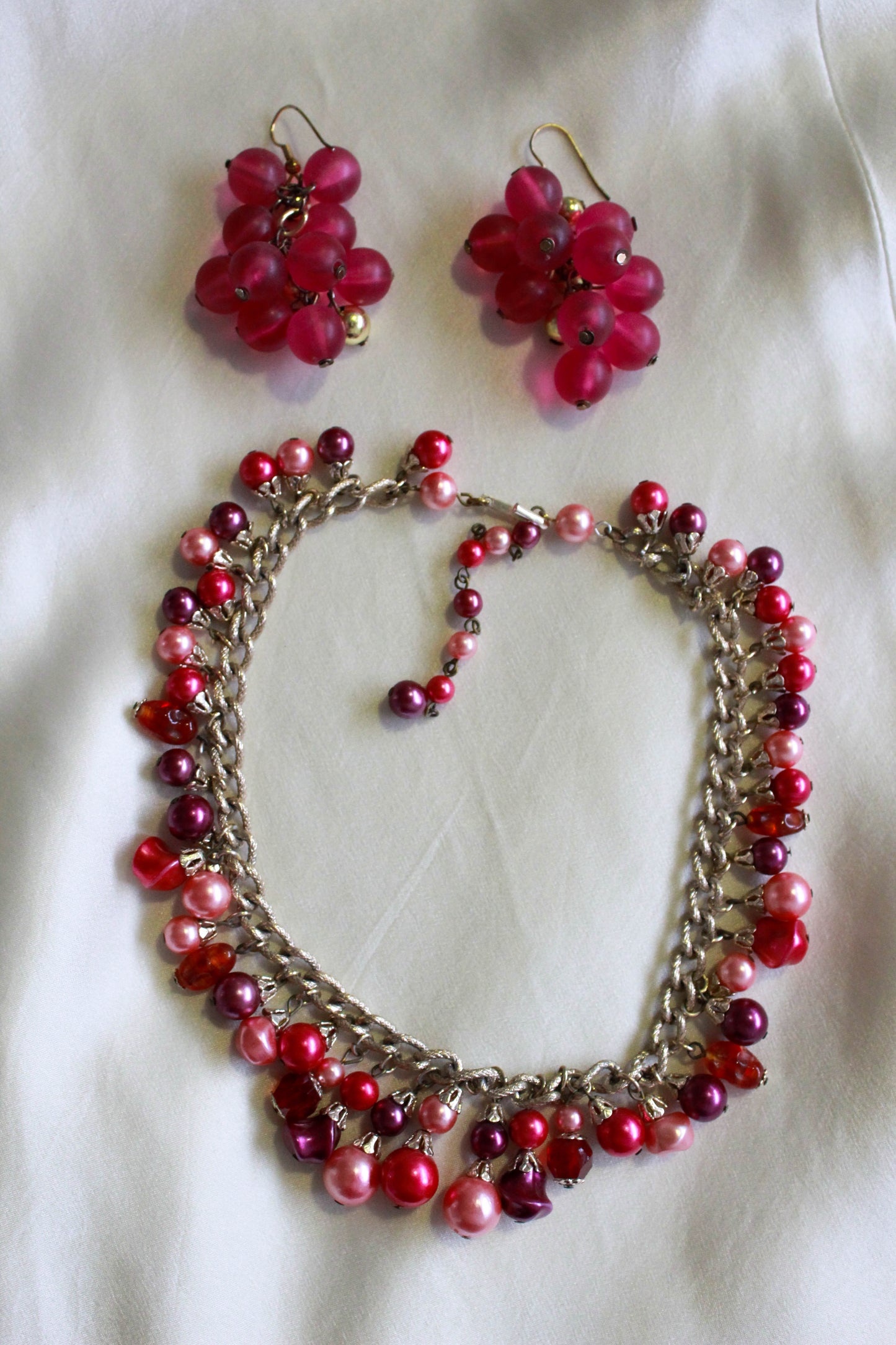1990s Grape Cluster Bead Earrings