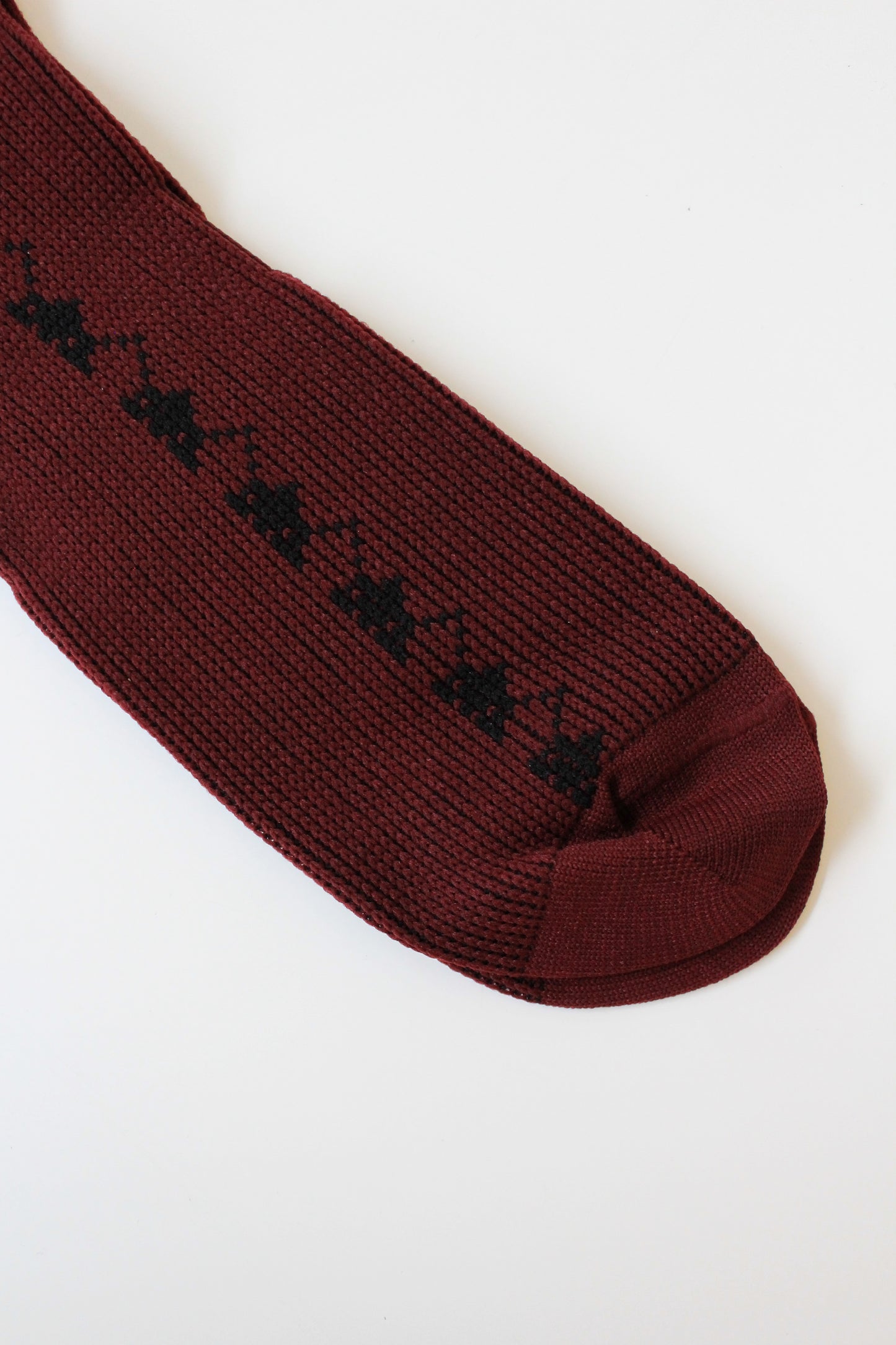 80s/90s Deadstock Christian Dior Maroon Argyle Nylon Socks, Size 10-13, Multiples