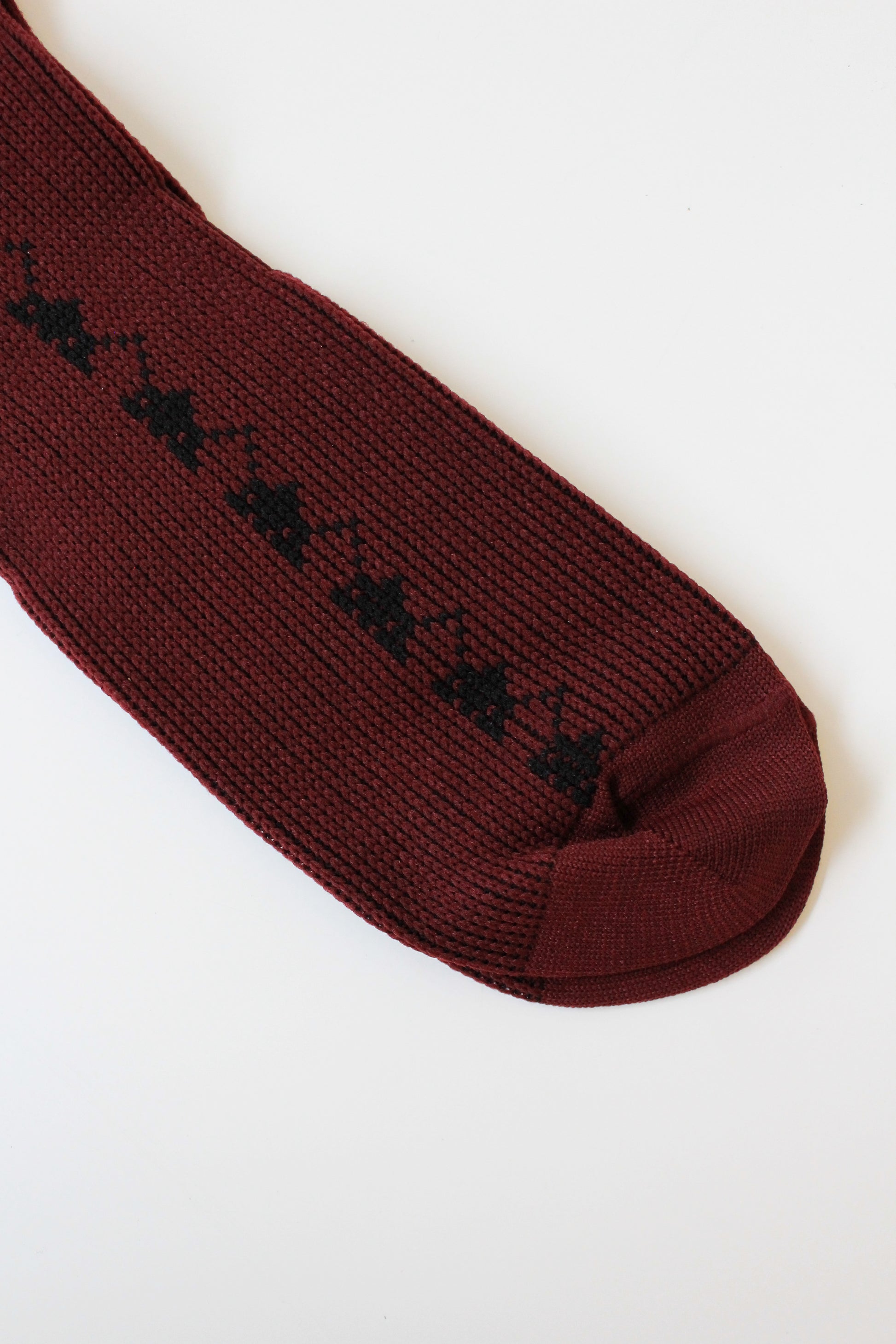 80s/90s Deadstock Christian Dior Maroon Argyle Nylon Socks, Size 10-13, Multiples