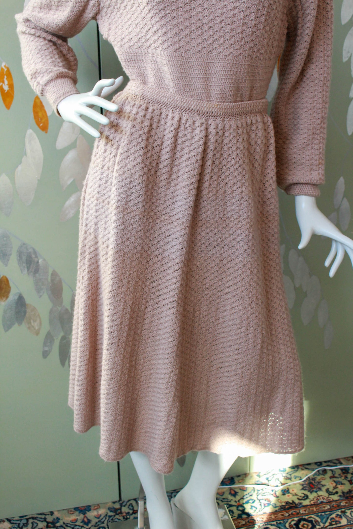 80s Knit Top and Skirt Set, Medium