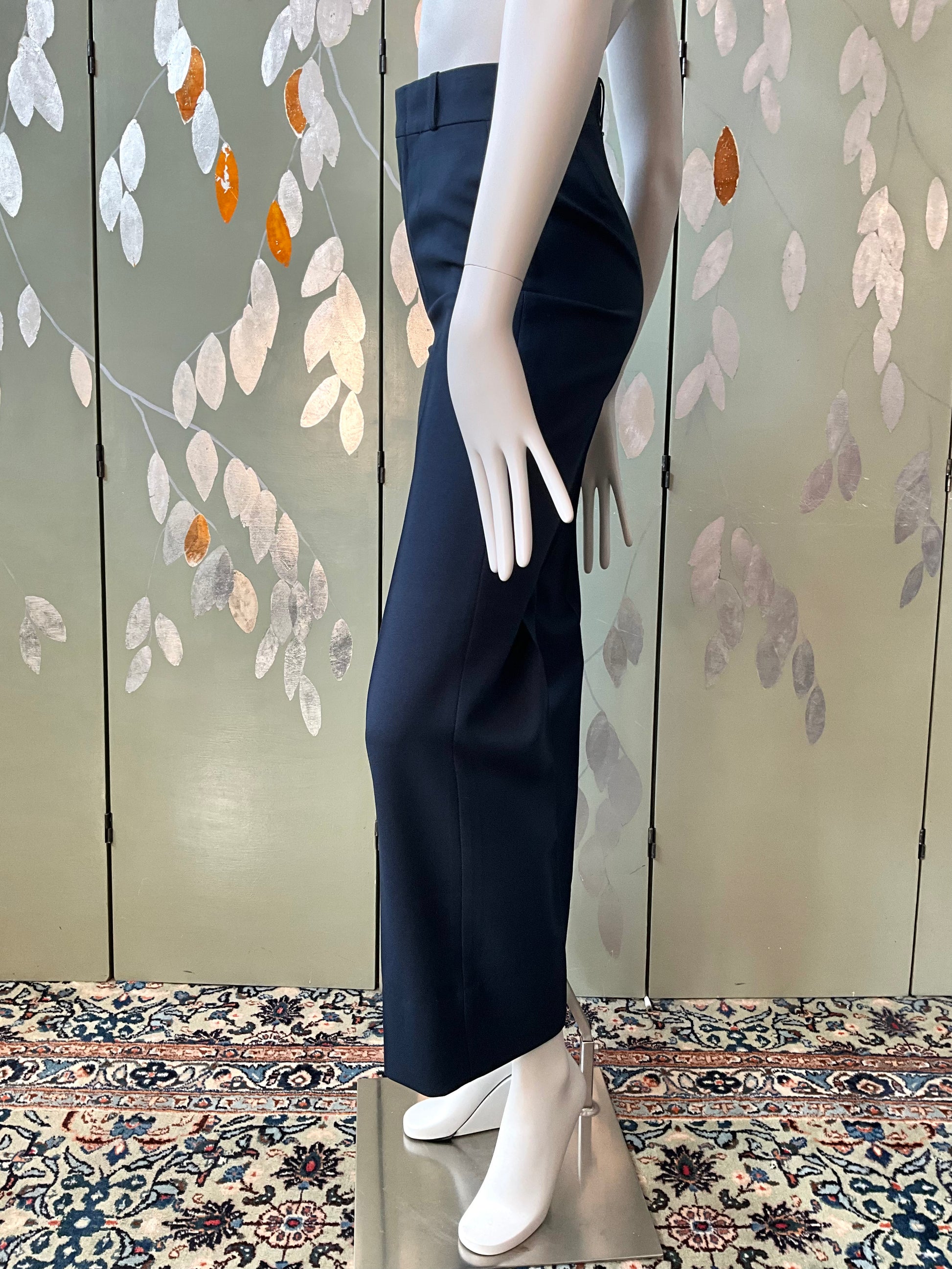 Vintage 1970s Navy High Waist Straight Leg Uniform Style Pants, W26