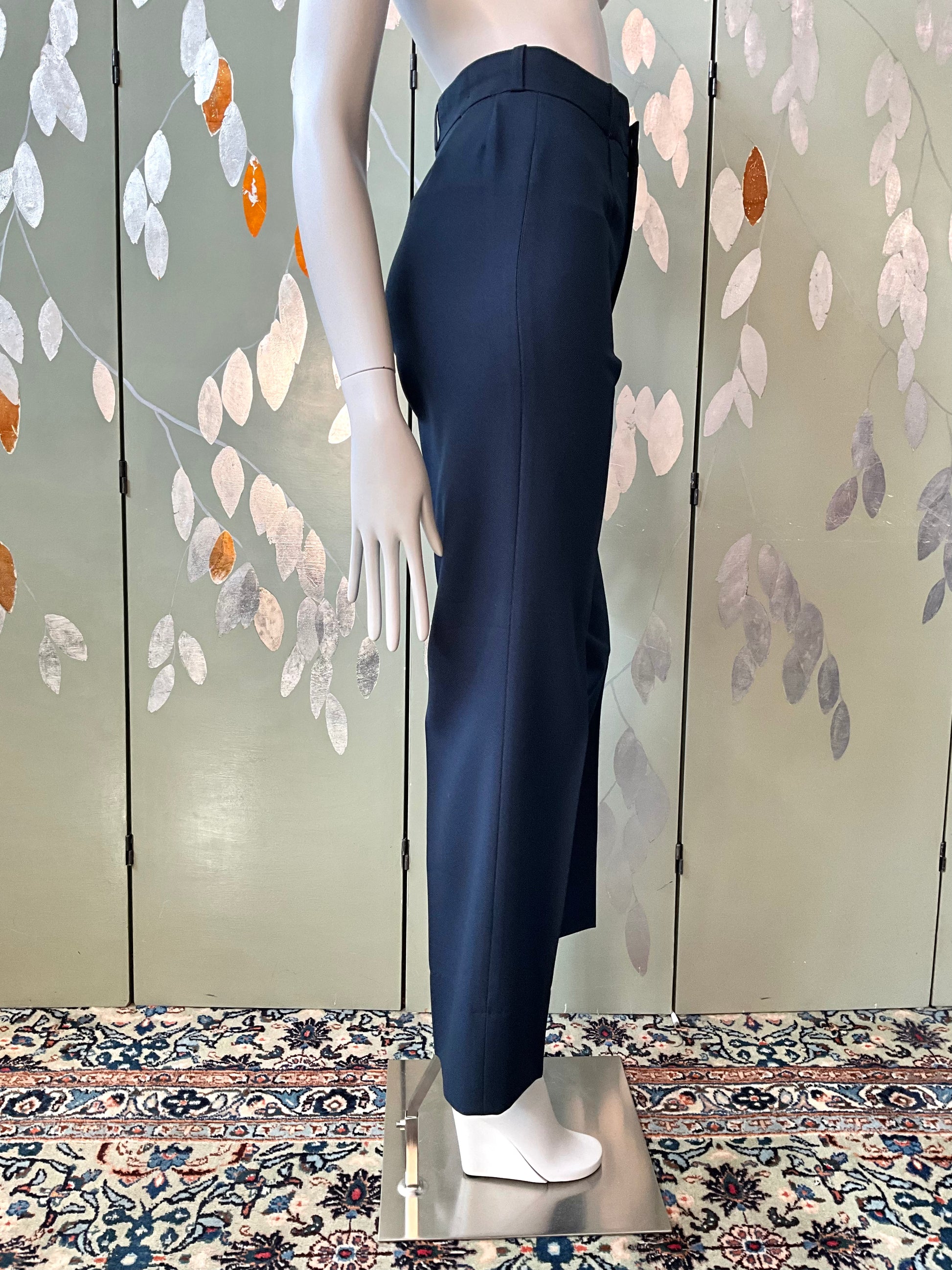 Vintage 1970s Navy High Waist Straight Leg Uniform Style Pants, W26