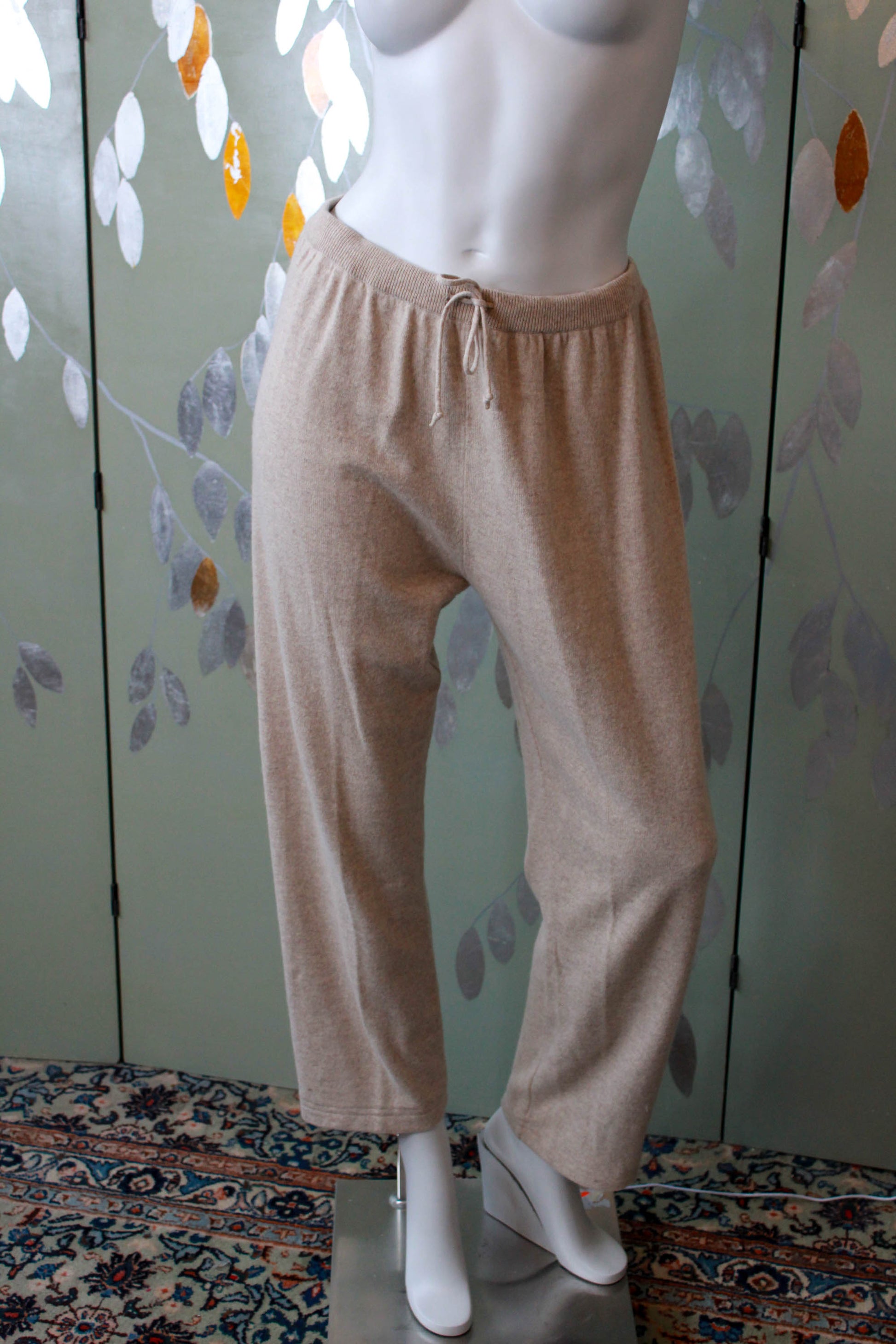 Vintage 1980s Neimann Marcus Cashmere Top and Pants Set, Large