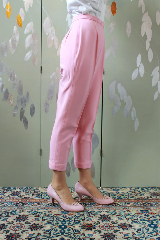 Vintage 1960s Pink Pants With Bootstraps, Size XS 24W Petite