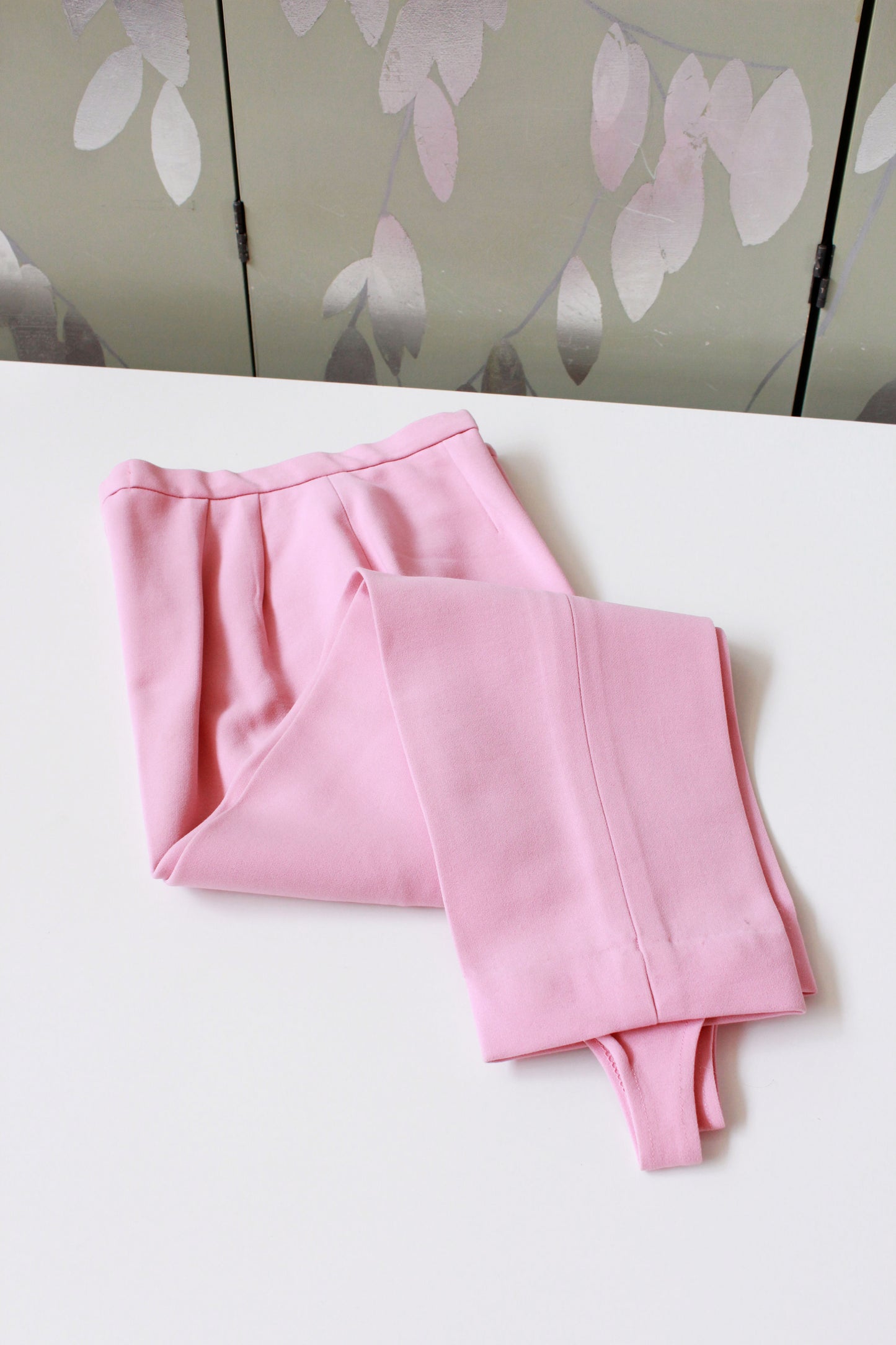 Vintage 1960s Pink Pants With Bootstraps, Size XS 24W Petite